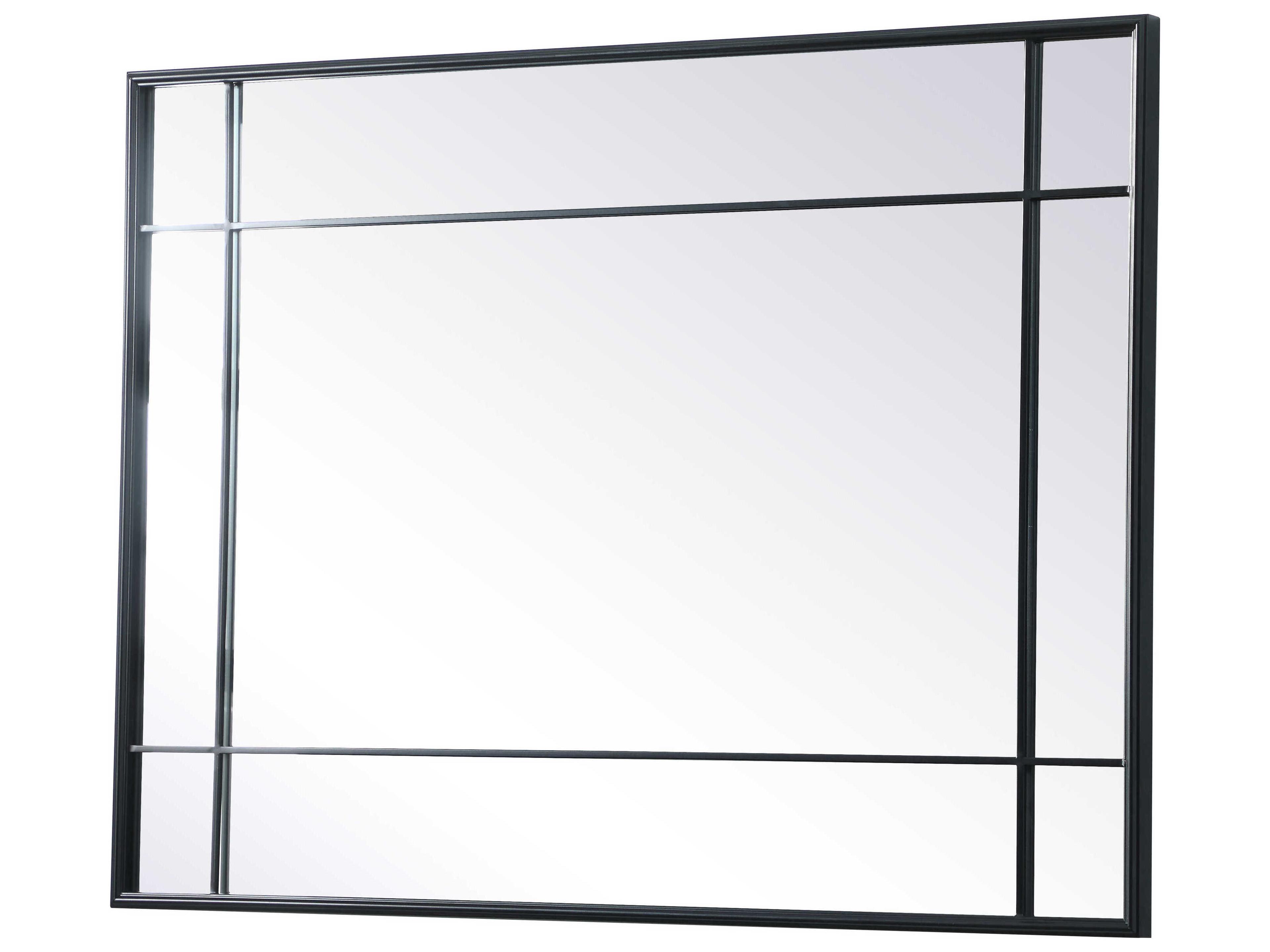 Elegant Lighting Viola Black Rectangular Wall Mirror