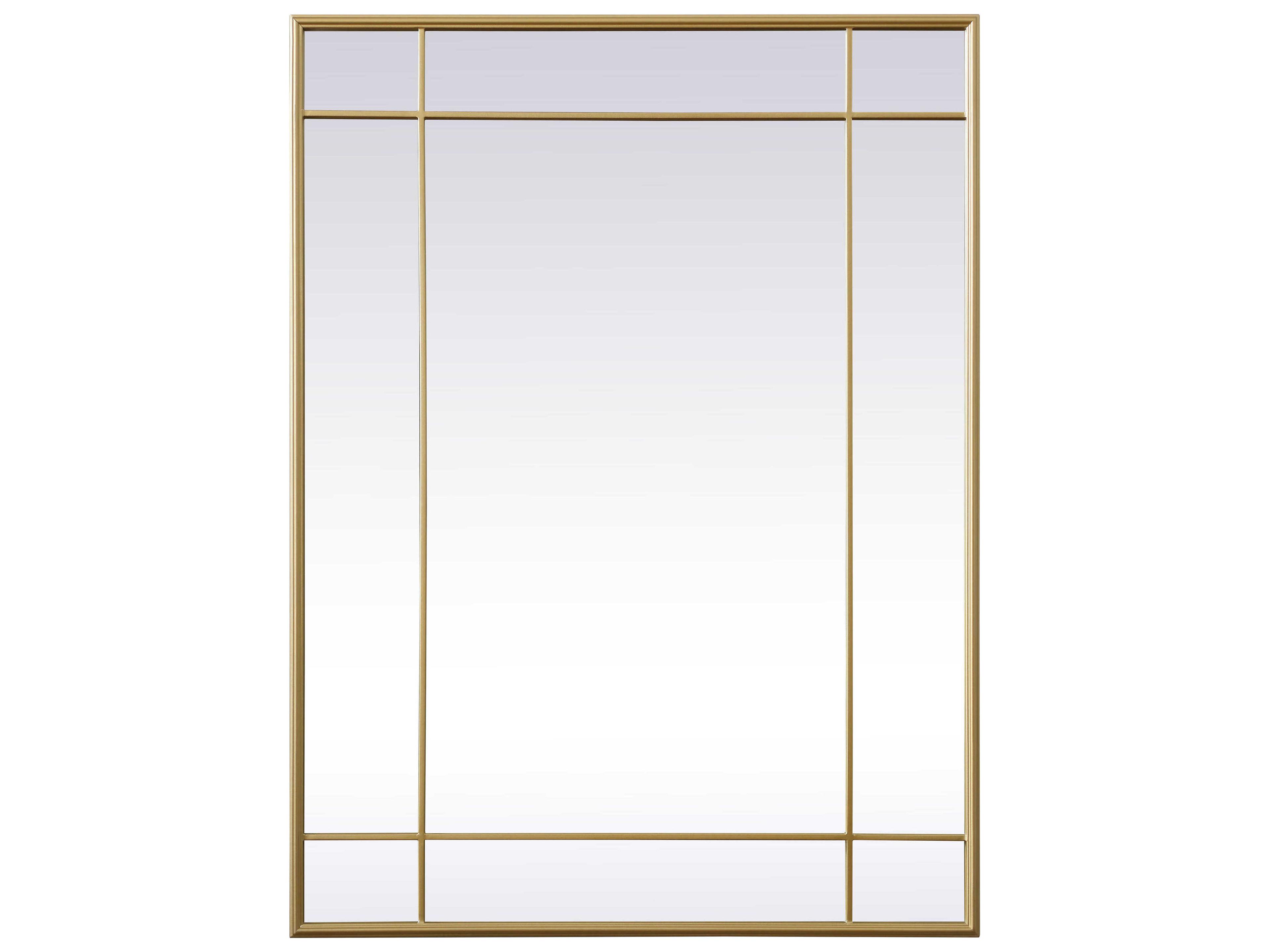 Elegant Lighting Viola Brass Rectangular Wall Mirror