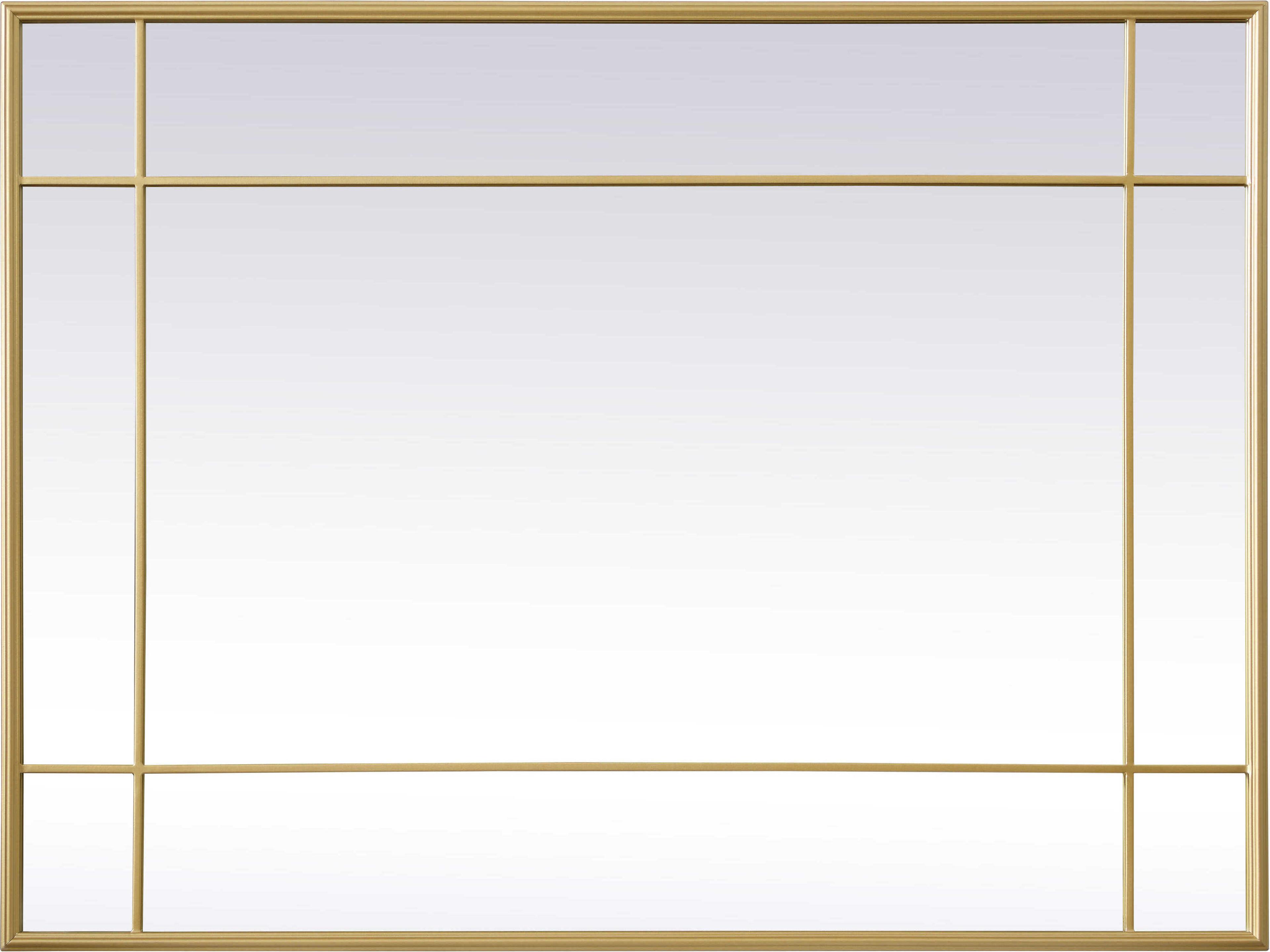 Elegant Lighting Viola Brass Rectangular Wall Mirror