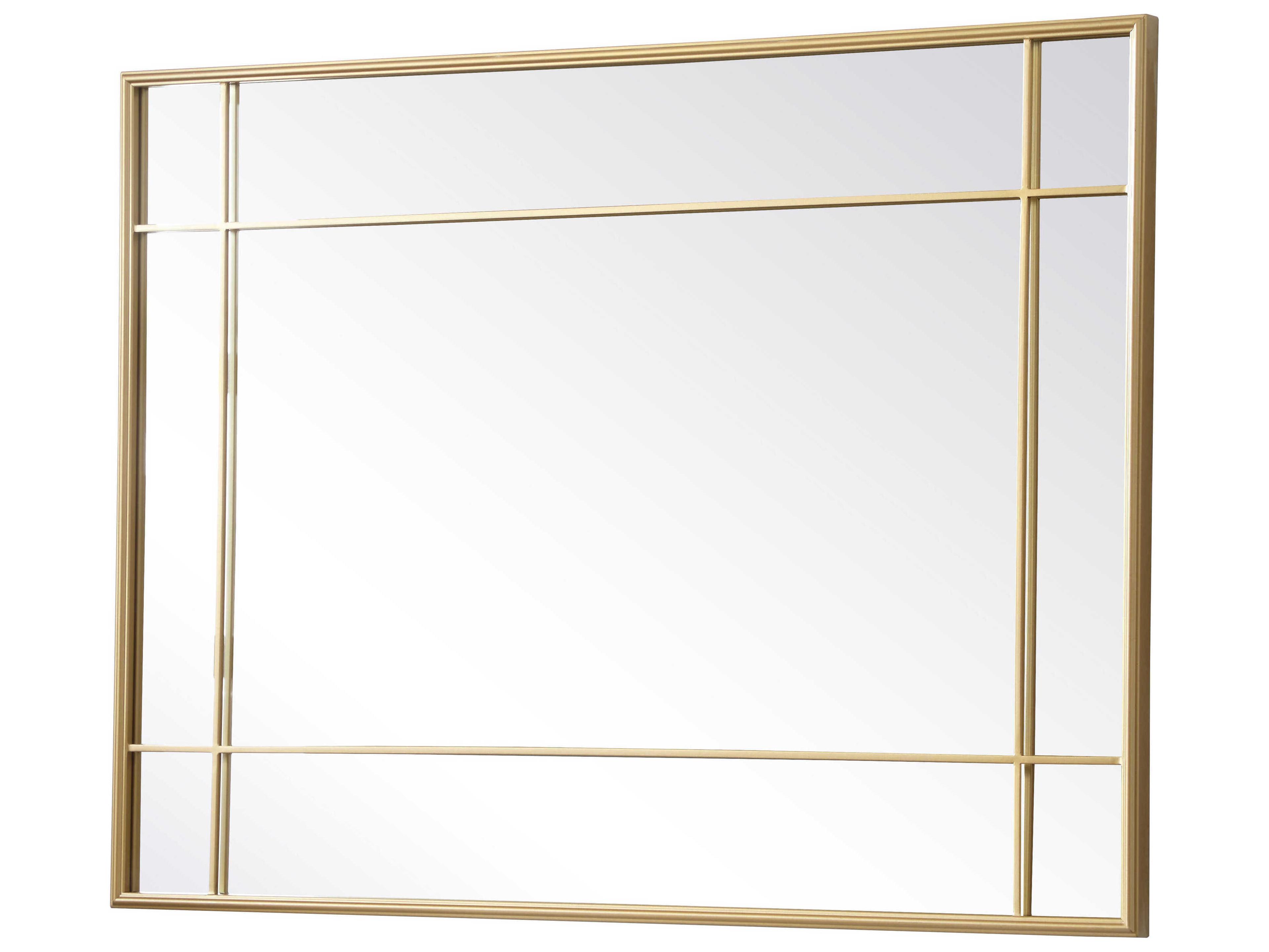 Elegant Lighting Viola Brass Rectangular Wall Mirror