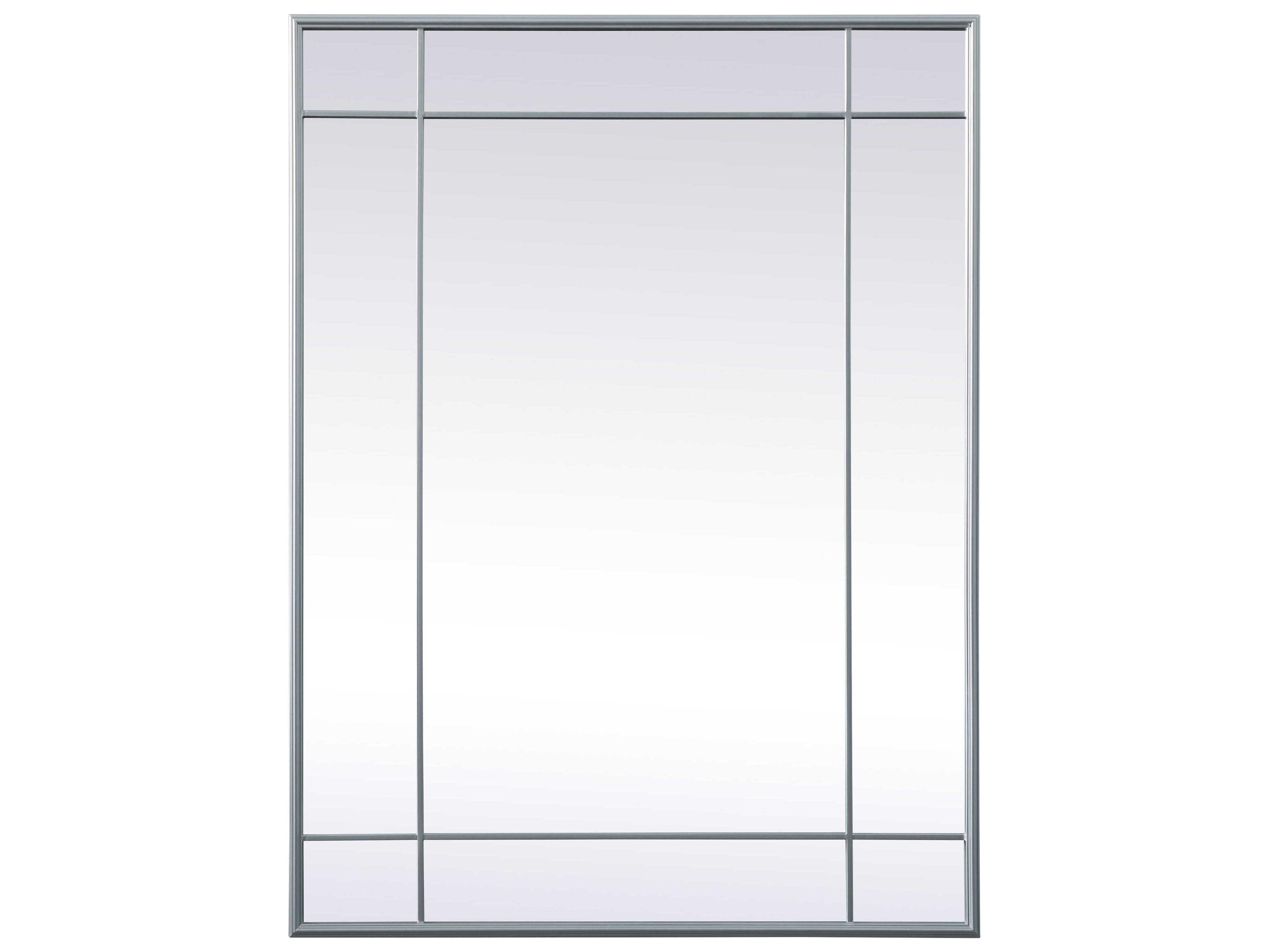 Elegant Lighting Viola Silver Rectangular Wall Mirror