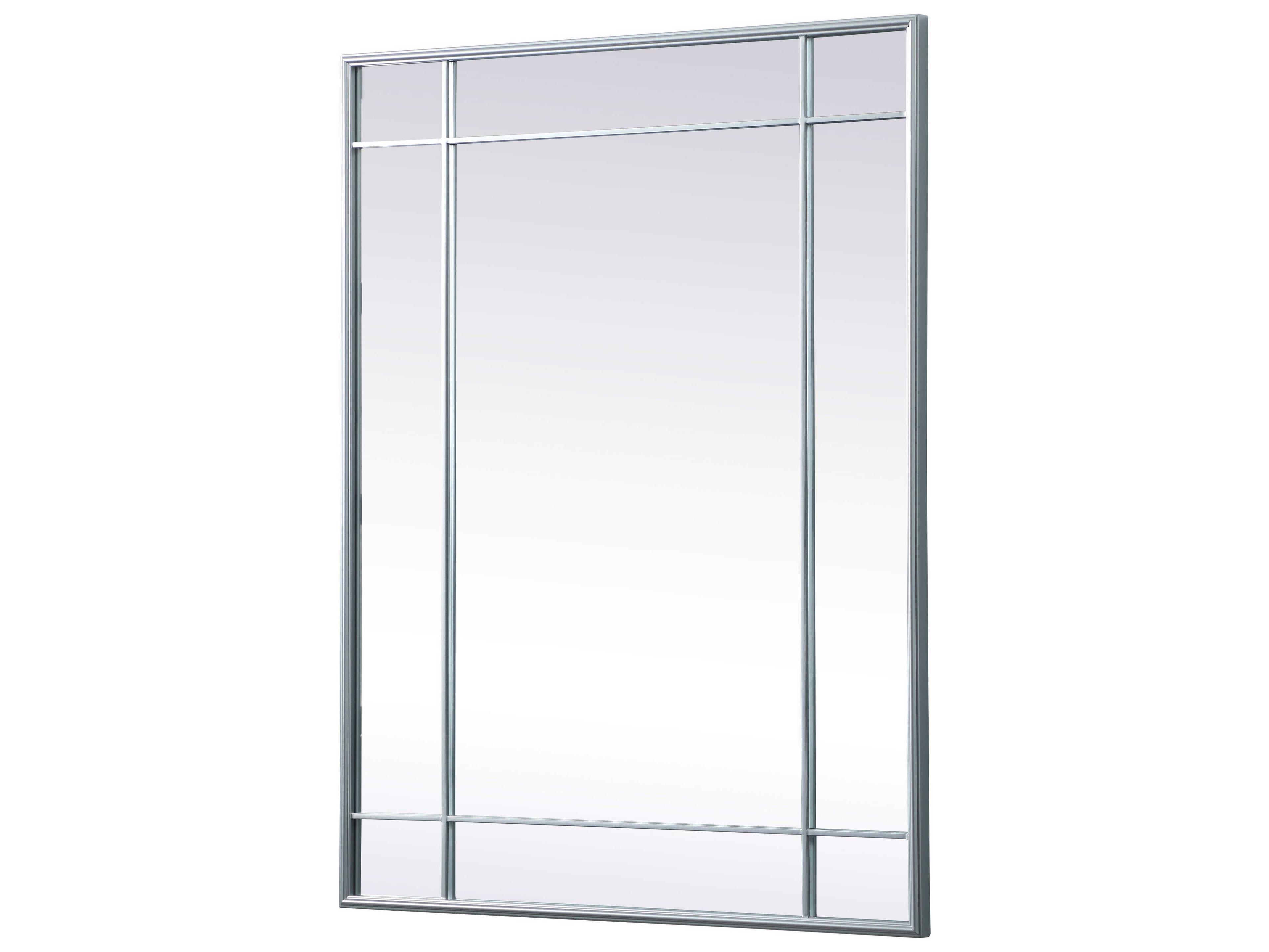 Elegant Lighting Viola Silver Rectangular Wall Mirror