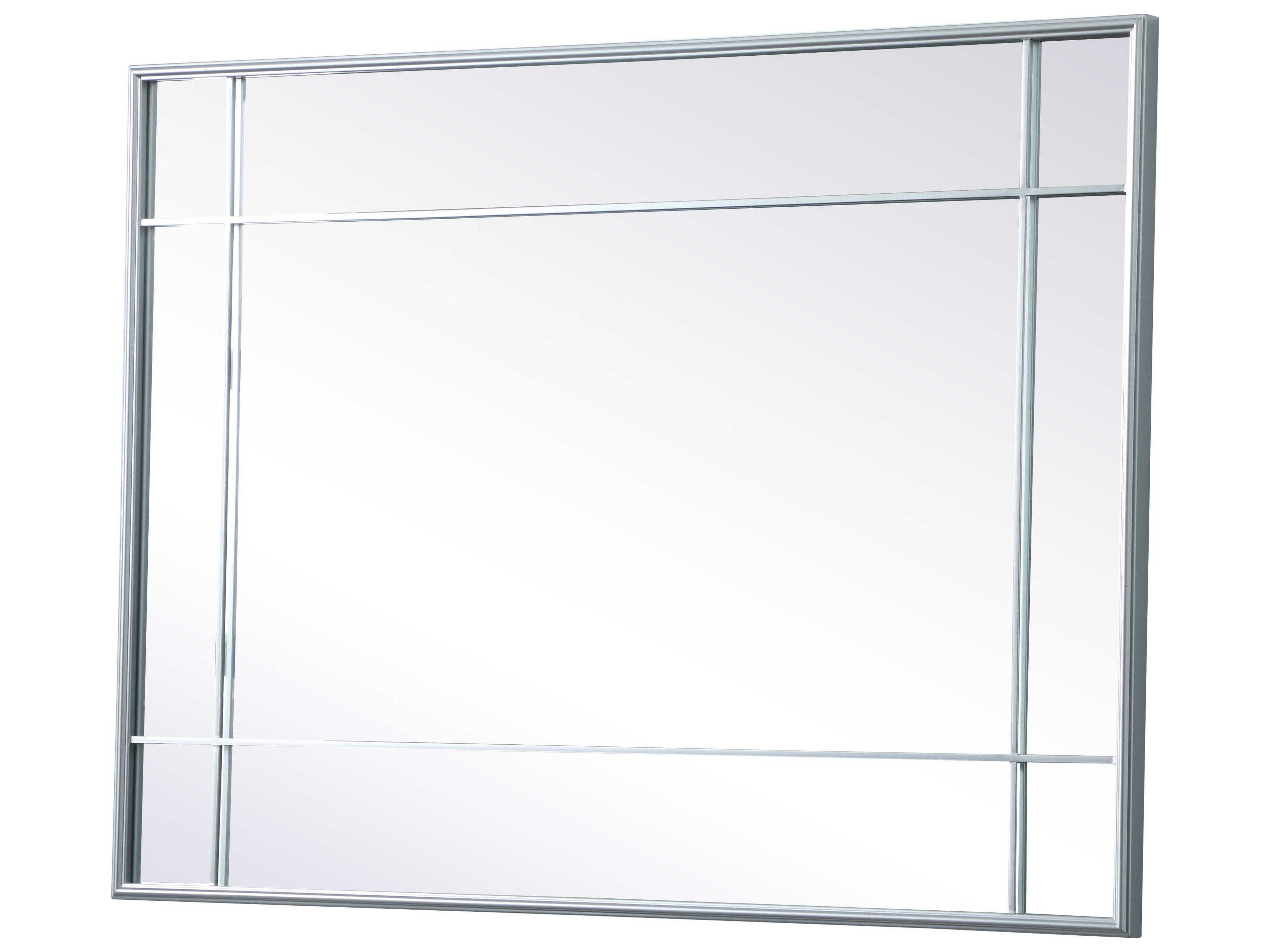 Elegant Lighting Viola Silver Rectangular Wall Mirror