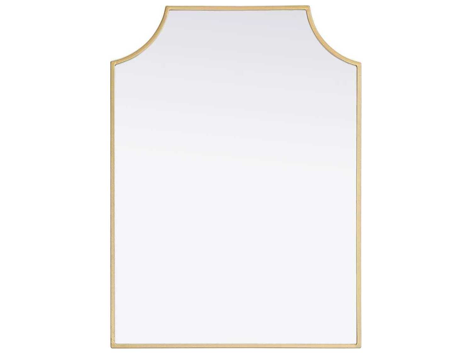 Elegant Lighting Everleigh Brass Notched Wall Mirror