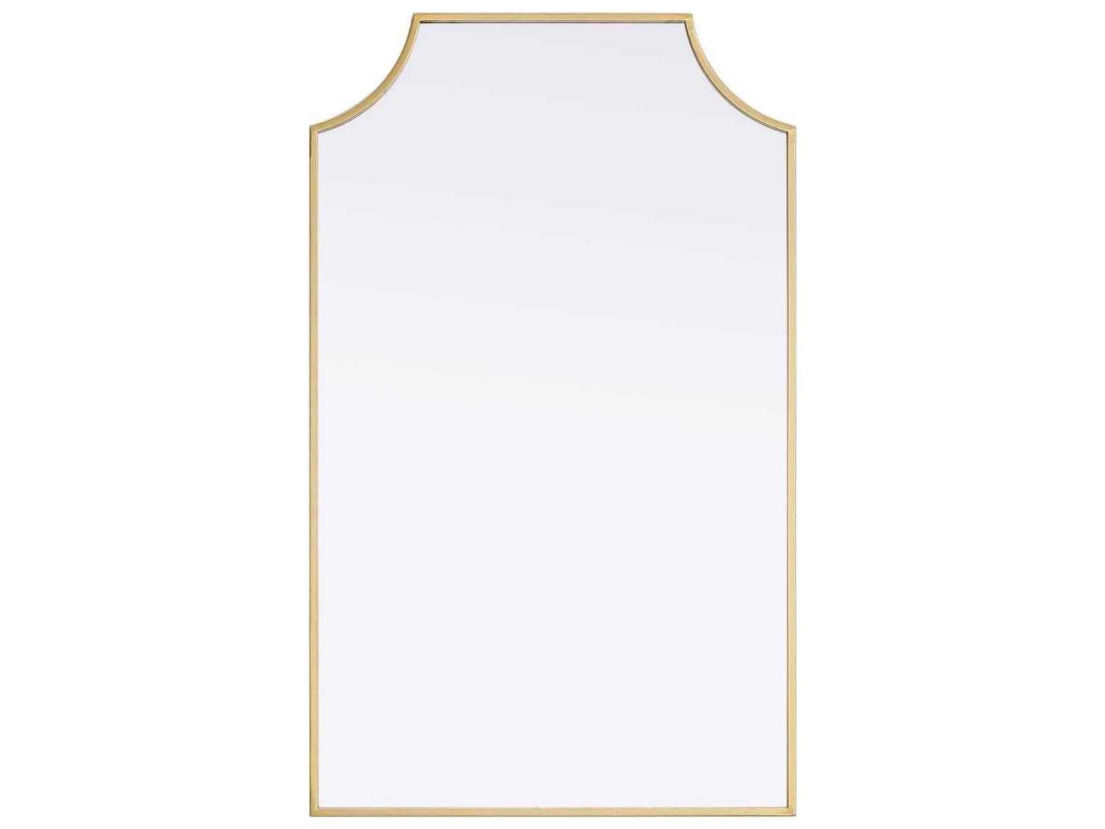 Elegant Lighting Everleigh Brass Notched Wall Mirror