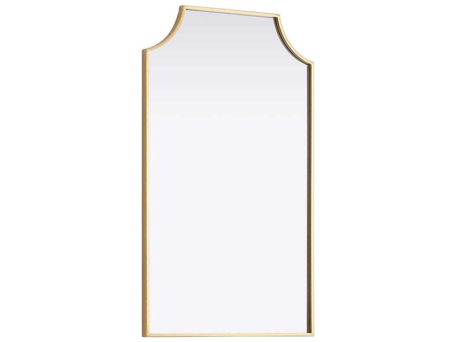 Elegant Lighting Everleigh Brass Notched Wall Mirror
