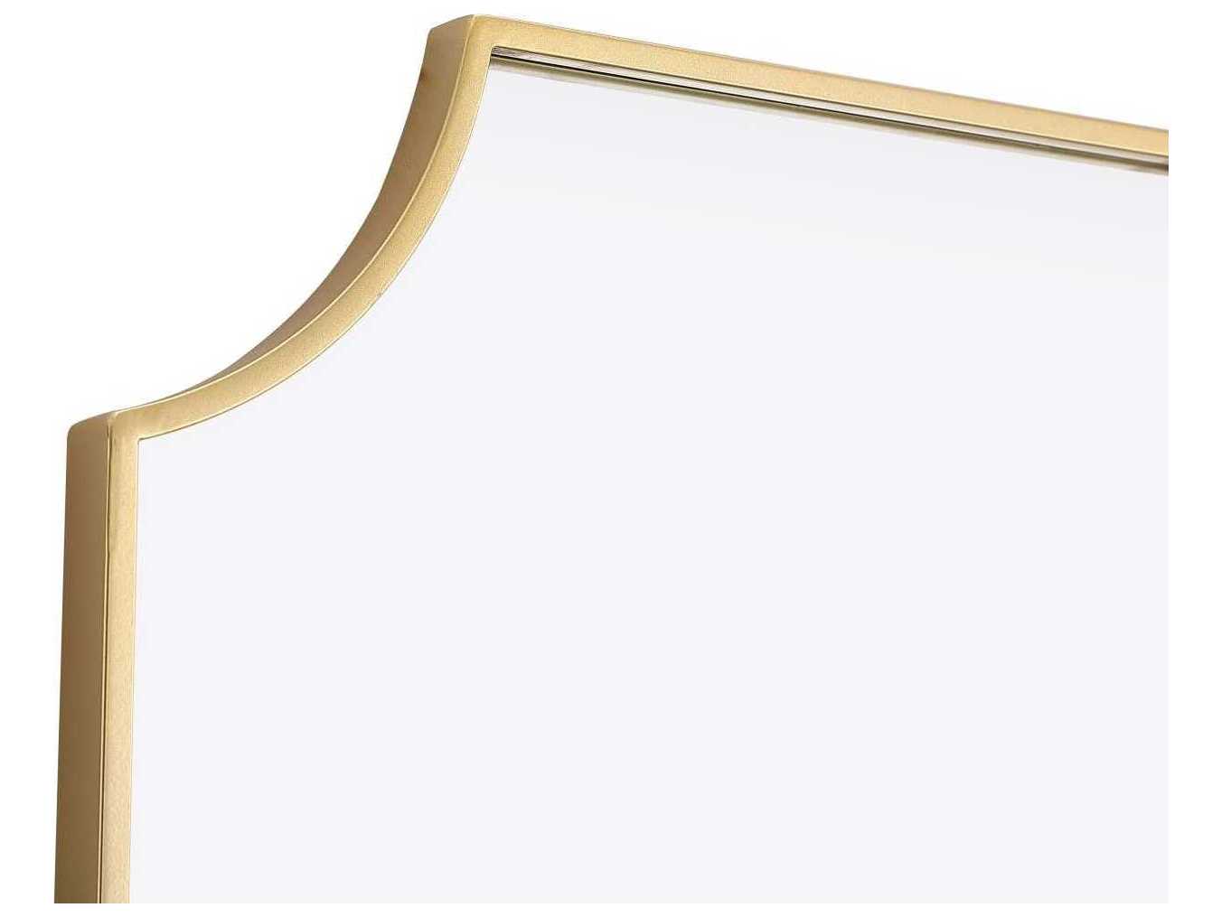 Elegant Lighting Everleigh Brass Notched Wall Mirror