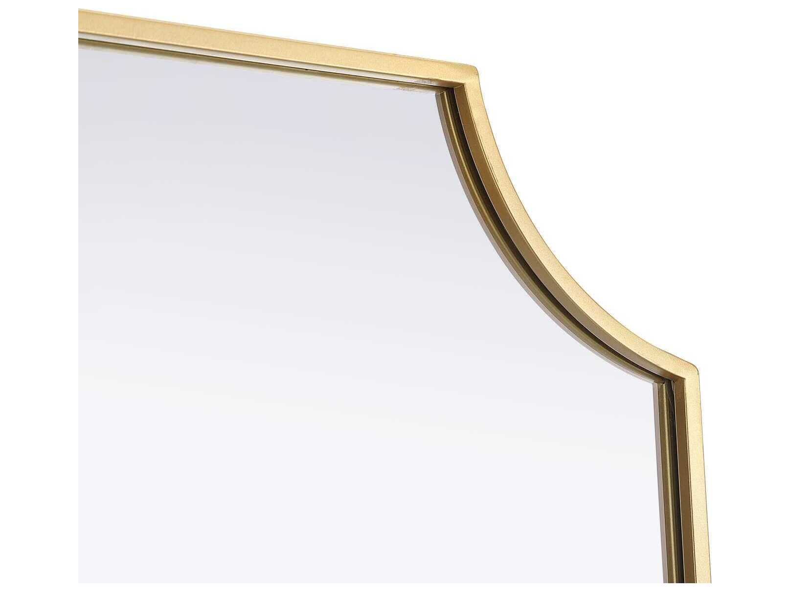 Elegant Lighting Everleigh Brass Notched Wall Mirror