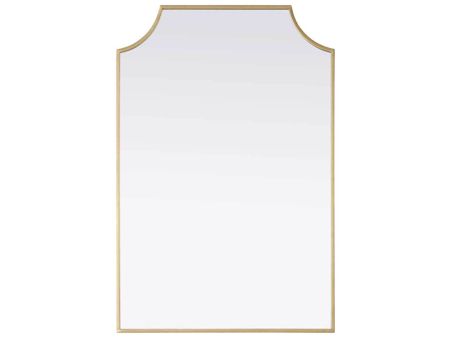Elegant Lighting Everleigh Brass Notched Wall Mirror