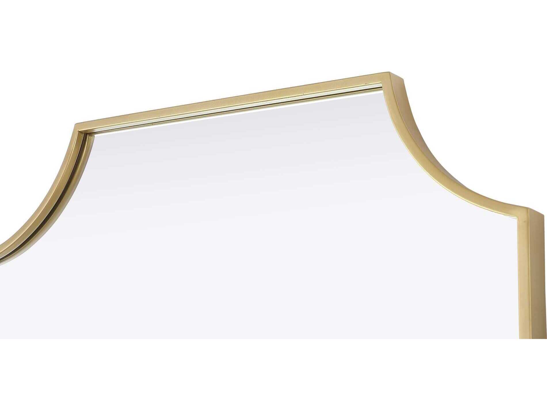 Elegant Lighting Everleigh Brass Notched Wall Mirror