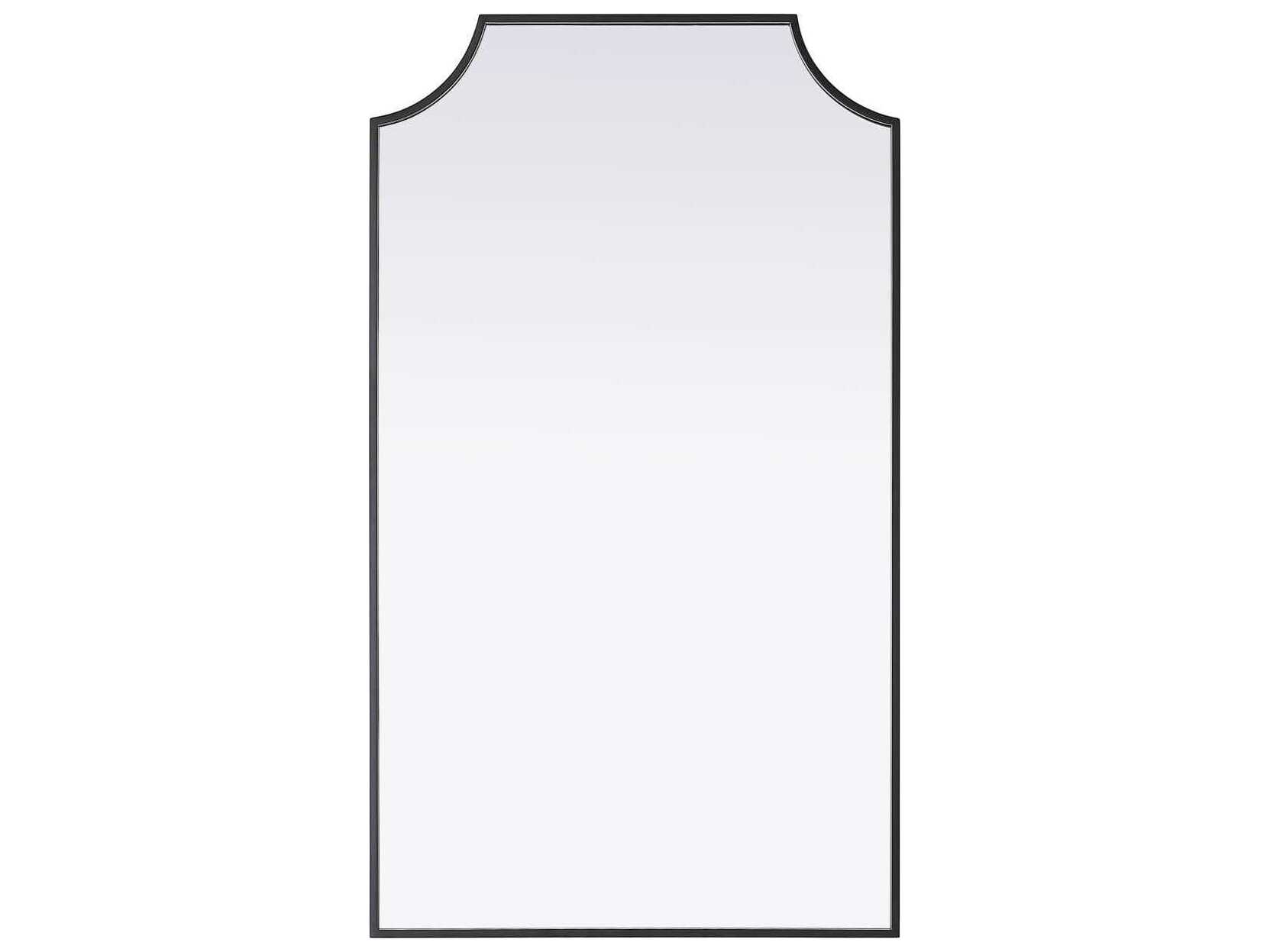 Elegant Lighting Everleigh Black Notched Wall Mirror