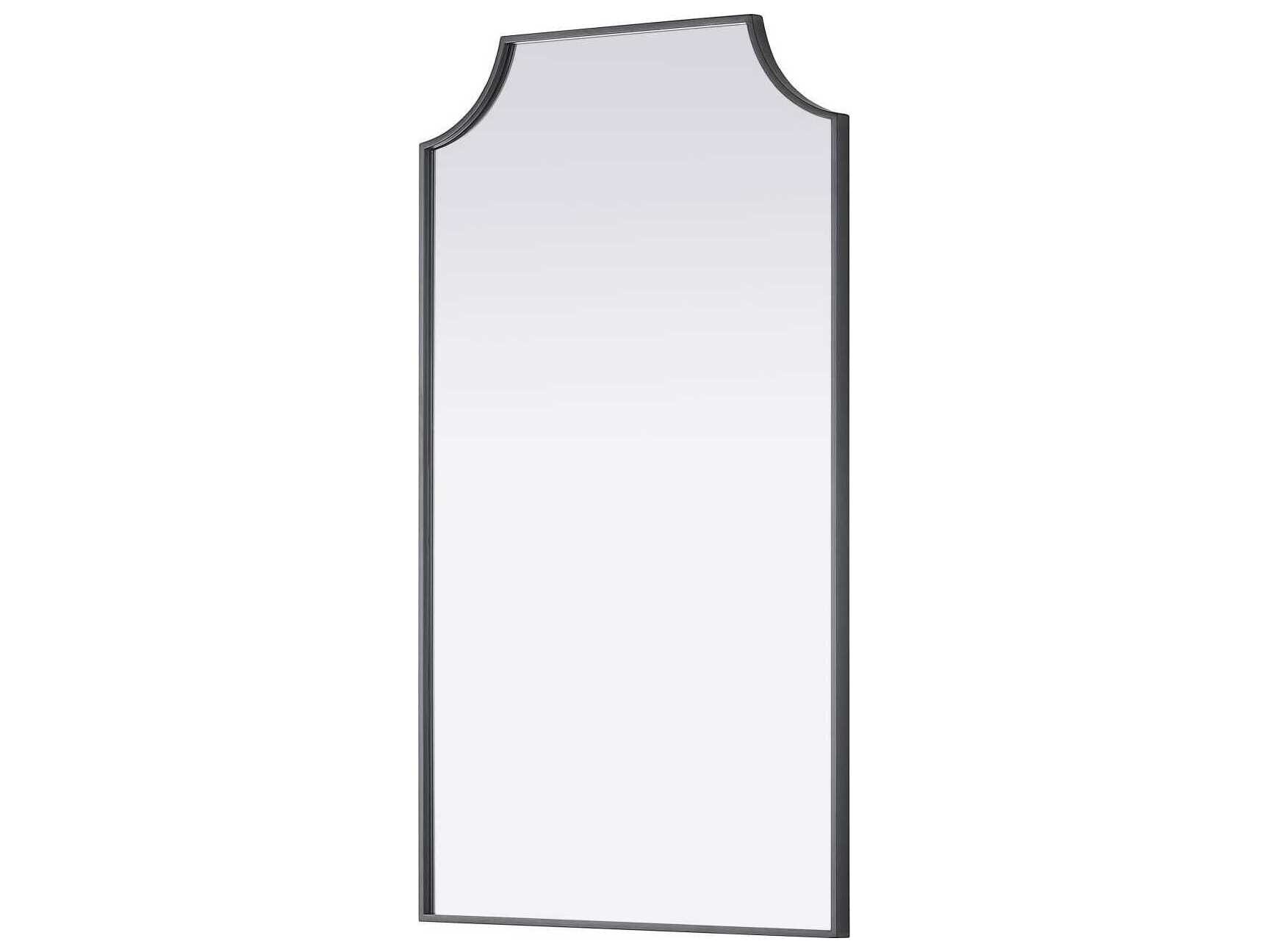 Elegant Lighting Everleigh Black Notched Wall Mirror