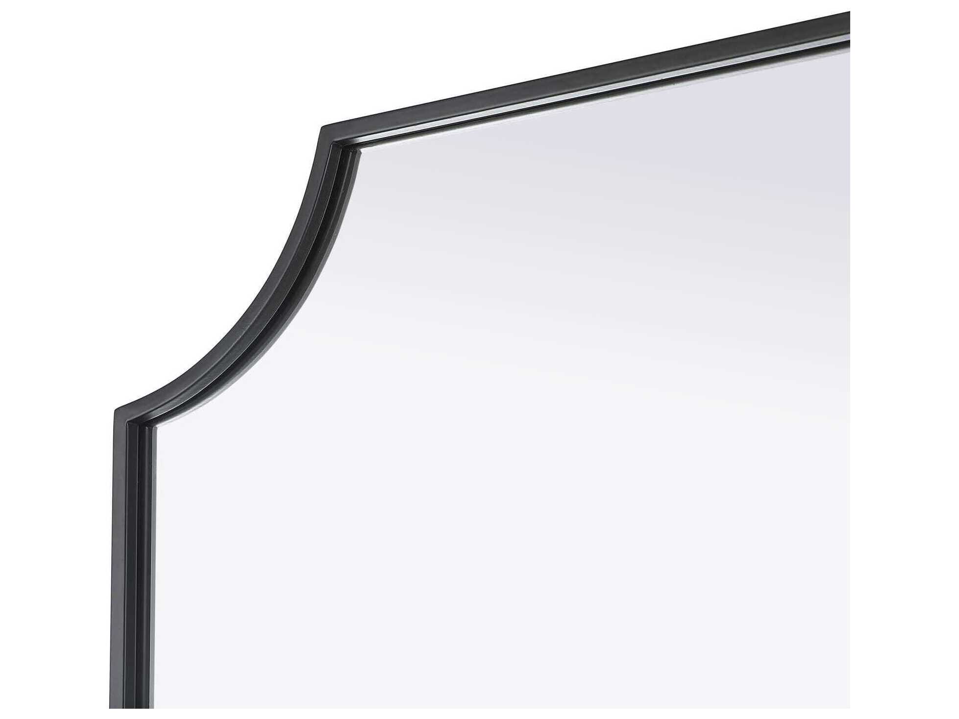 Elegant Lighting Everleigh Black Notched Wall Mirror