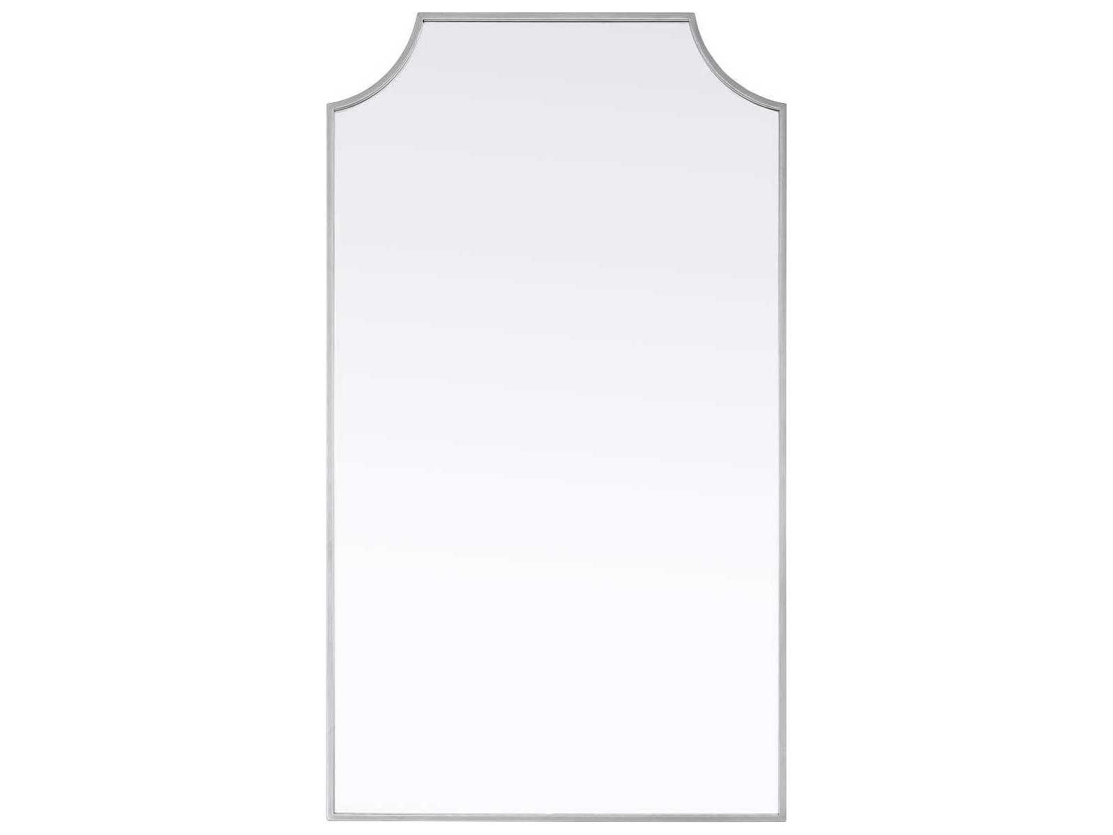 Elegant Lighting Everleigh Silver Notched Wall Mirror