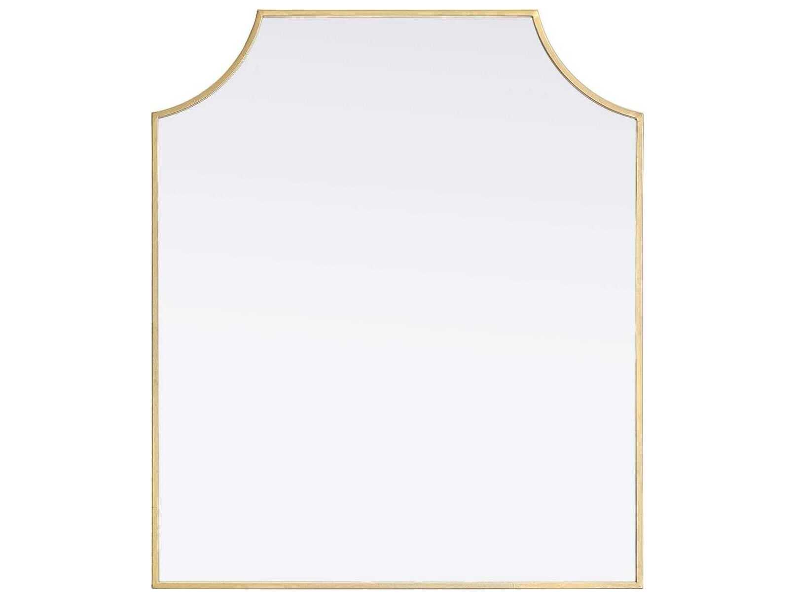 Elegant Lighting Everleigh Brass Notched Wall Mirror