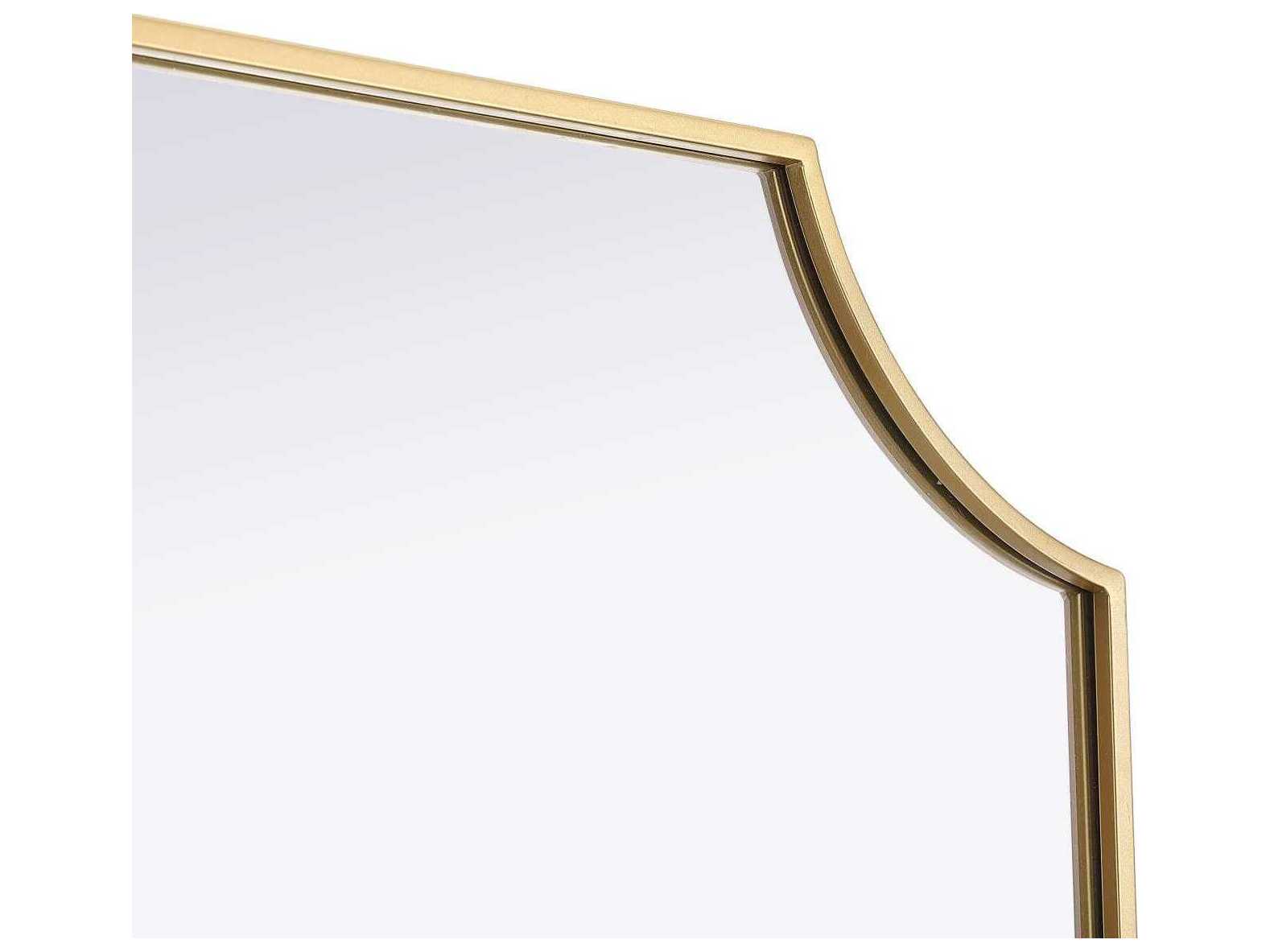 Elegant Lighting Everleigh Brass Notched Wall Mirror