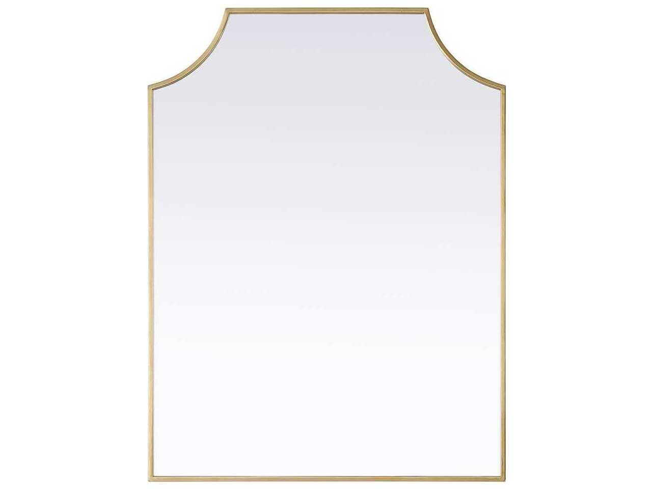 Elegant Lighting Everleigh Brass Notched Wall Mirror