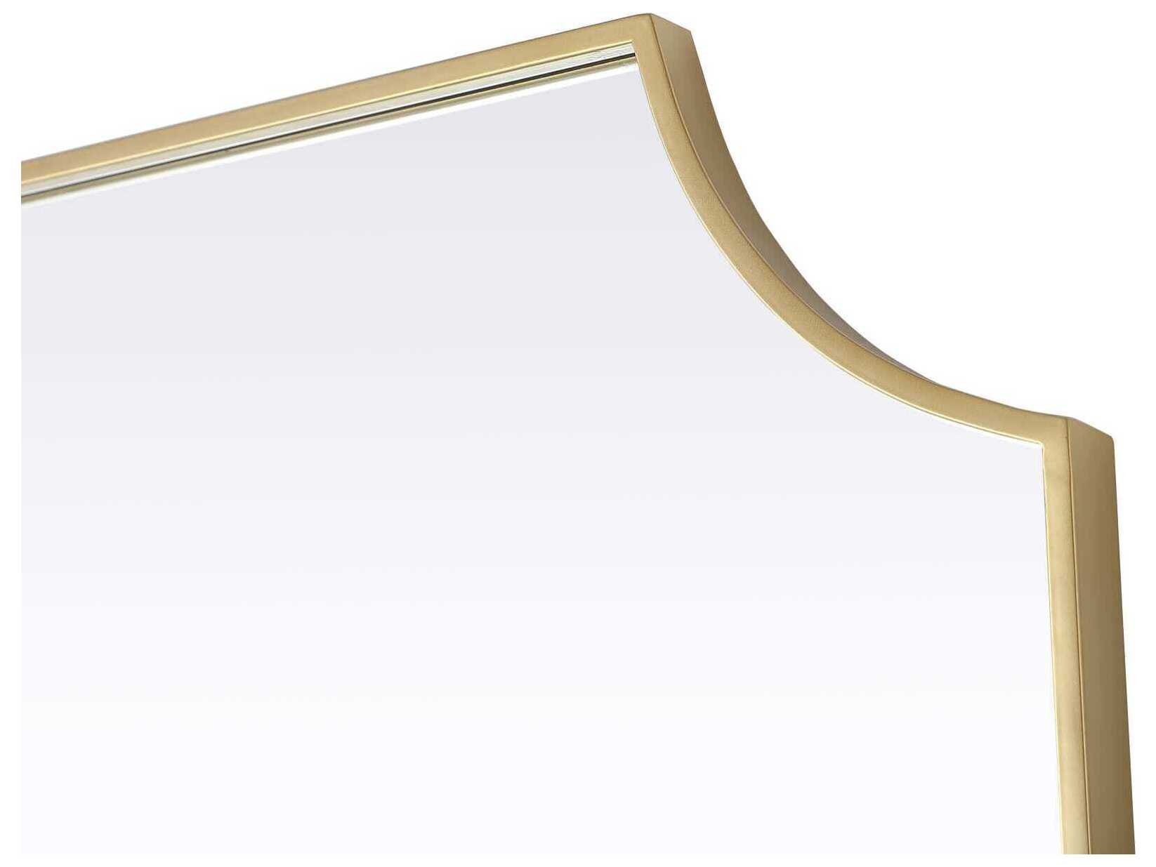 Elegant Lighting Everleigh Brass Notched Wall Mirror