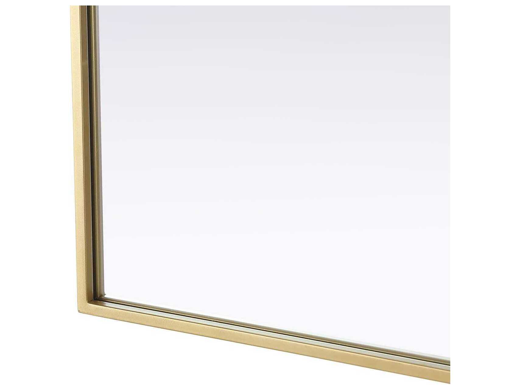 Elegant Lighting Everleigh Brass Notched Wall Mirror
