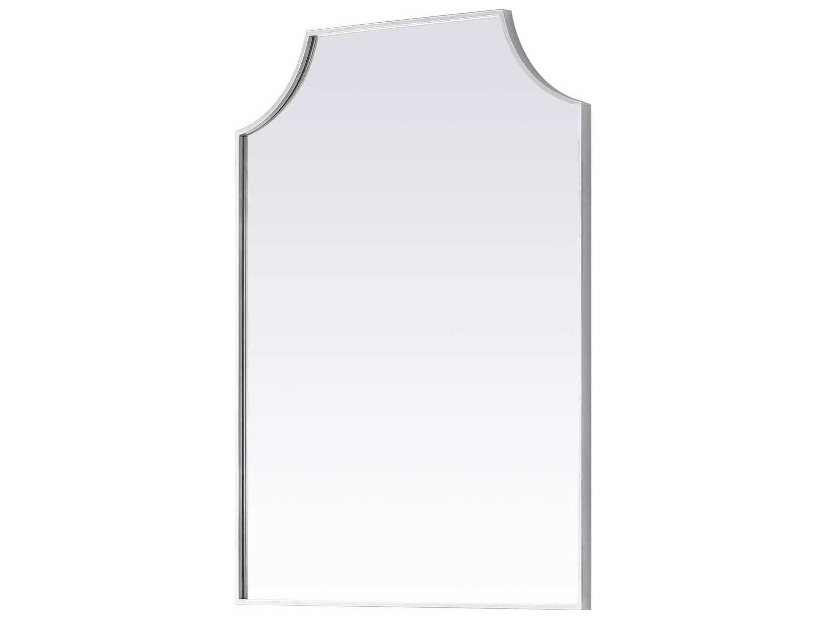 Elegant Lighting Everleigh Silver Notched Wall Mirror