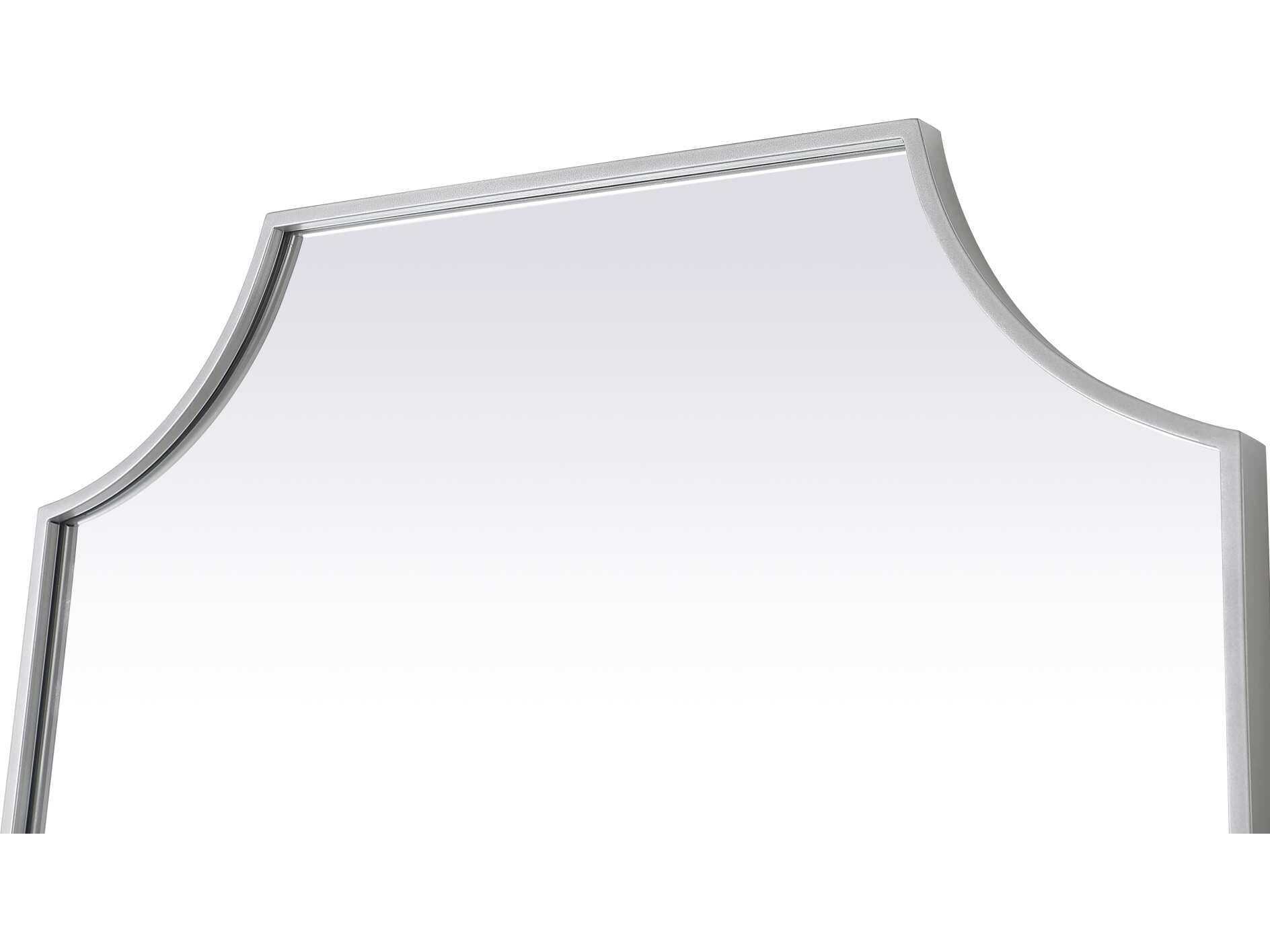 Elegant Lighting Everleigh Silver Notched Wall Mirror