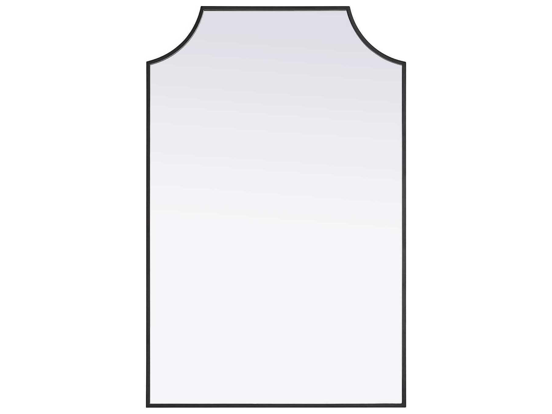 Elegant Lighting Everleigh Black Notched Wall Mirror