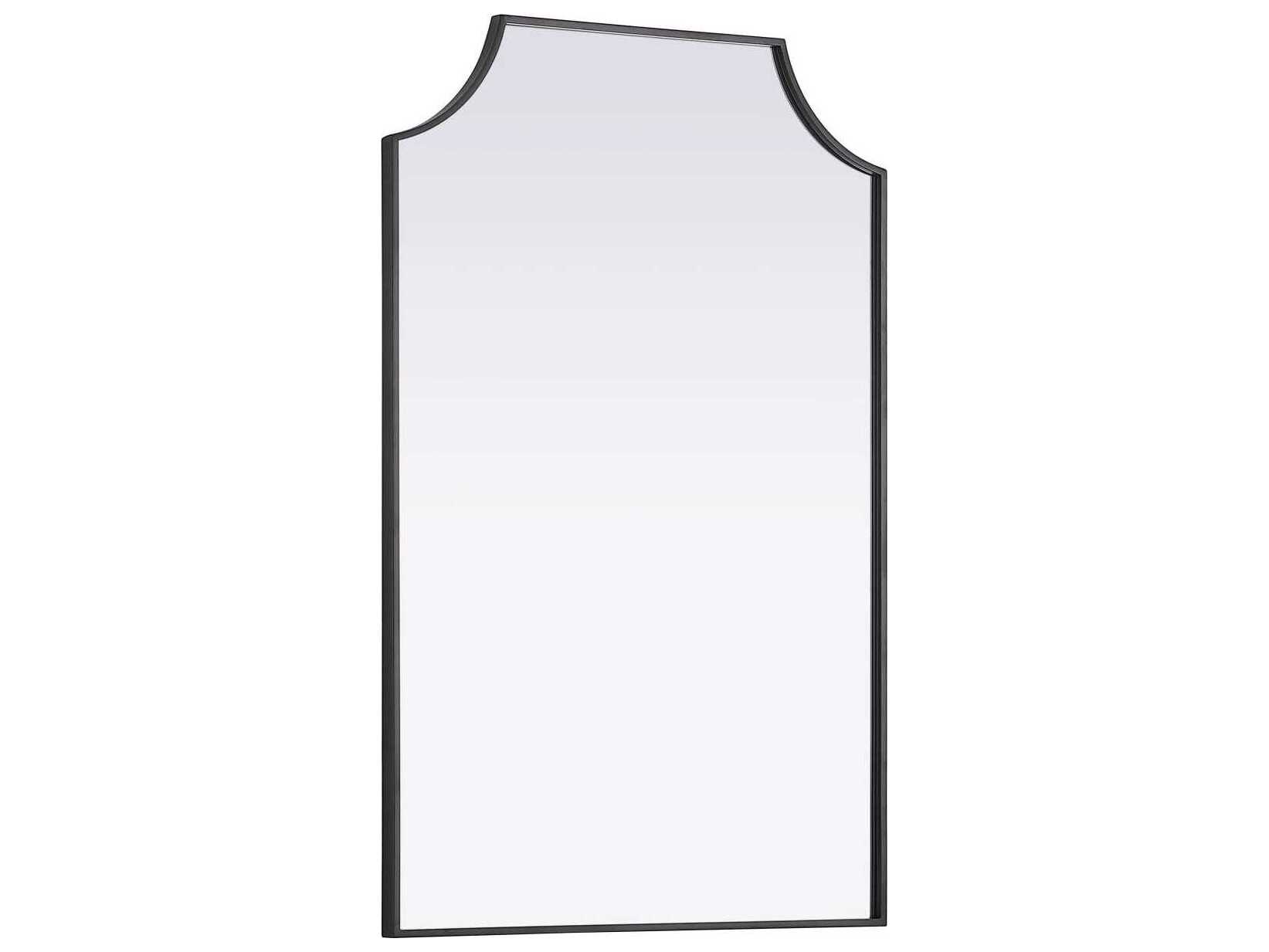 Elegant Lighting Everleigh Black Notched Wall Mirror