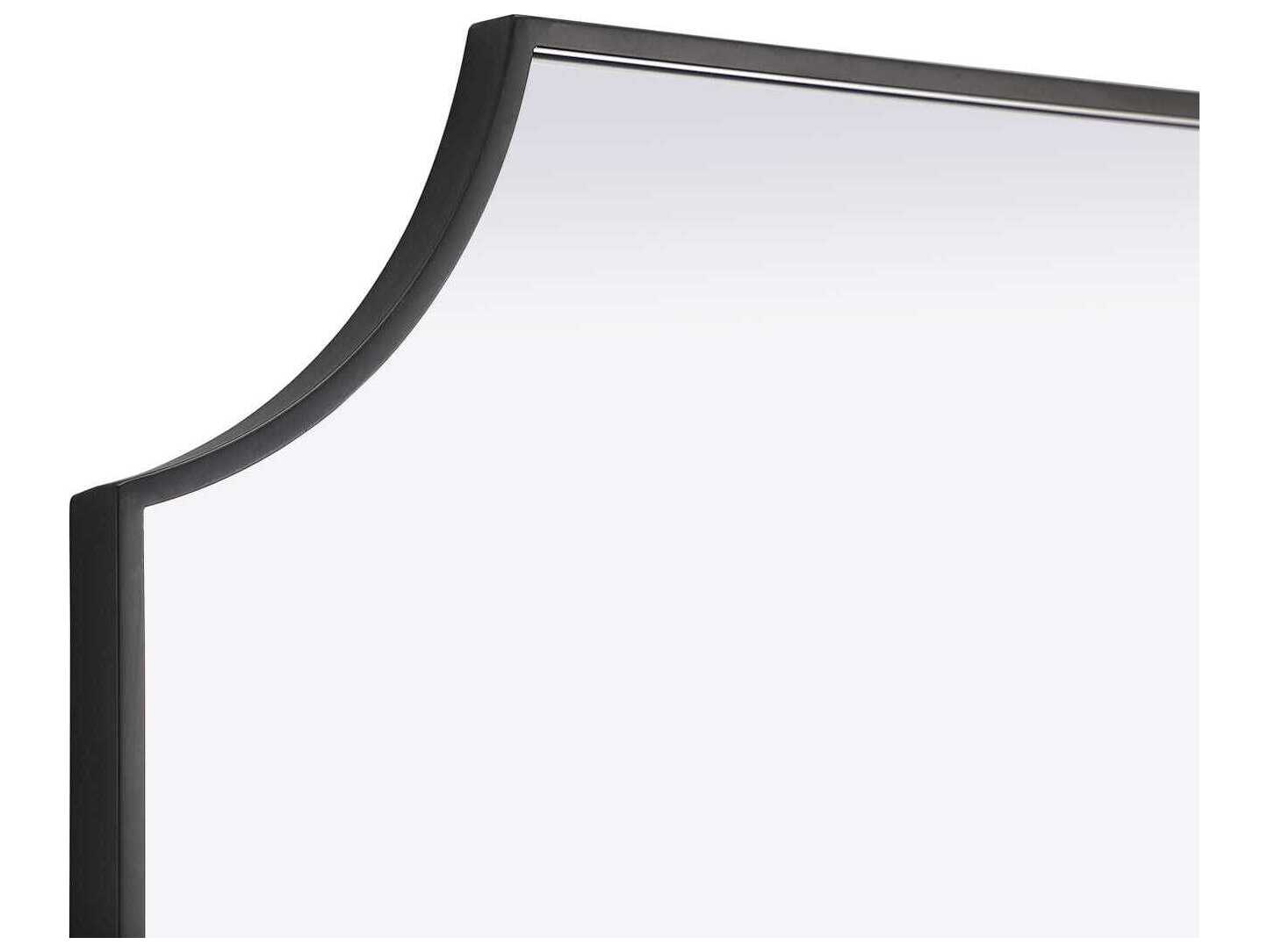 Elegant Lighting Everleigh Black Notched Wall Mirror