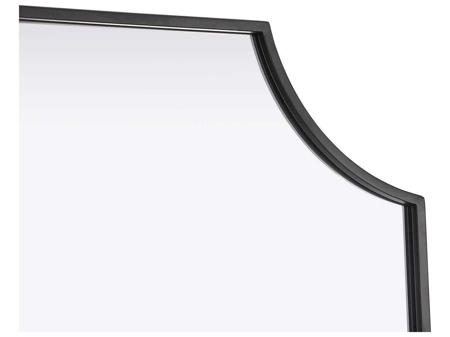 Elegant Lighting Everleigh Black Notched Wall Mirror