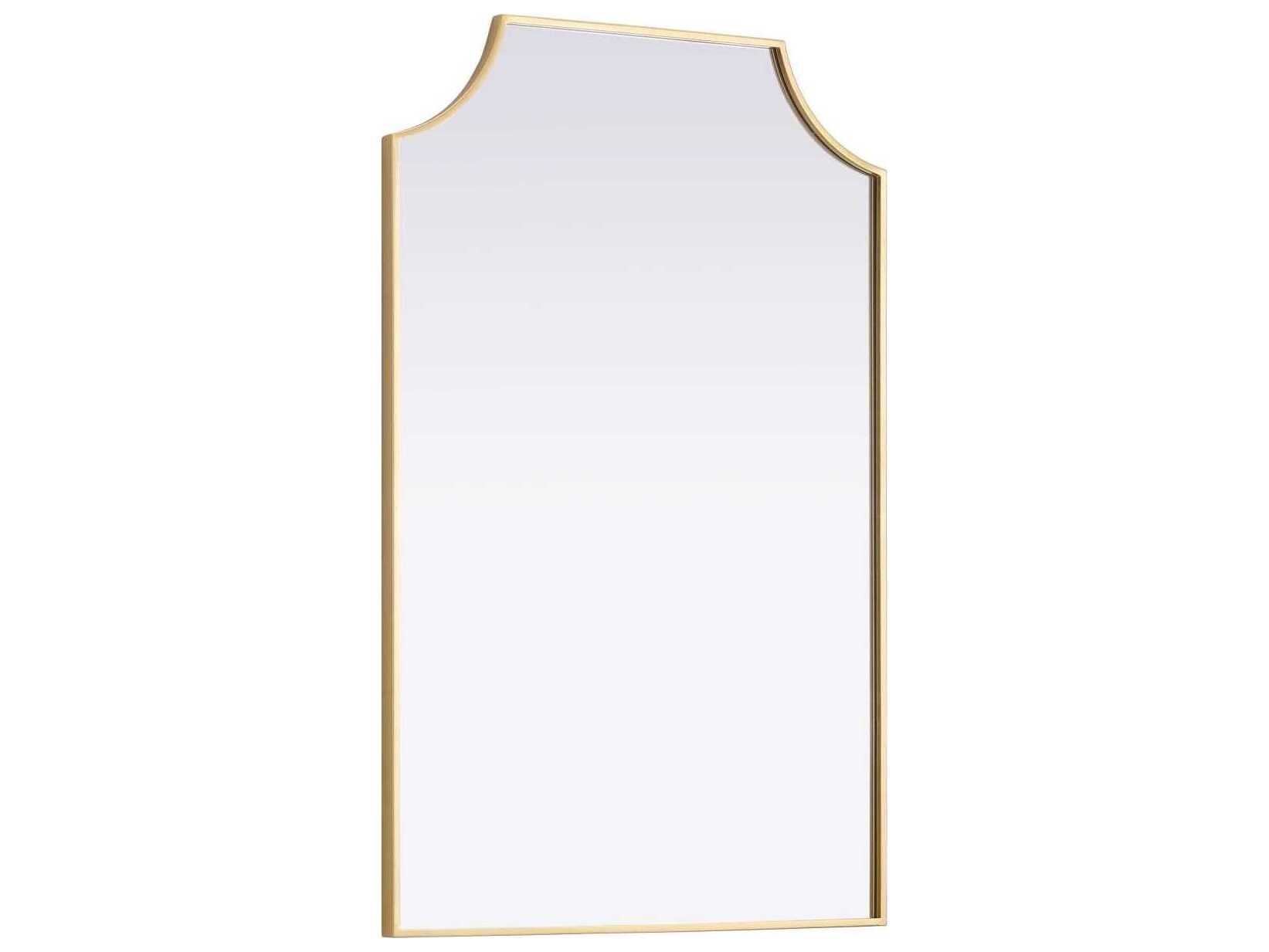 Elegant Lighting Everleigh Brass Notched Wall Mirror