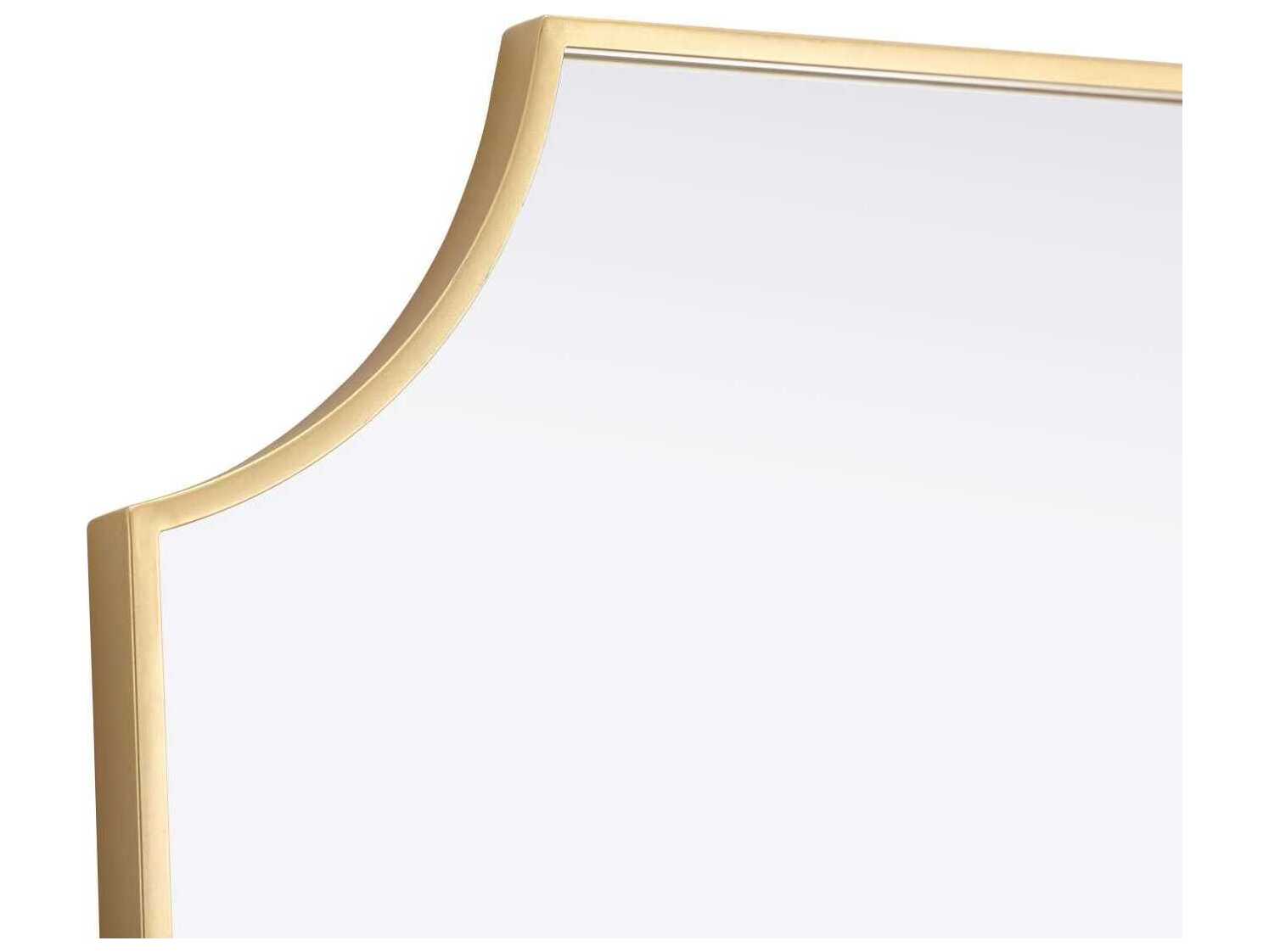 Elegant Lighting Everleigh Brass Notched Wall Mirror