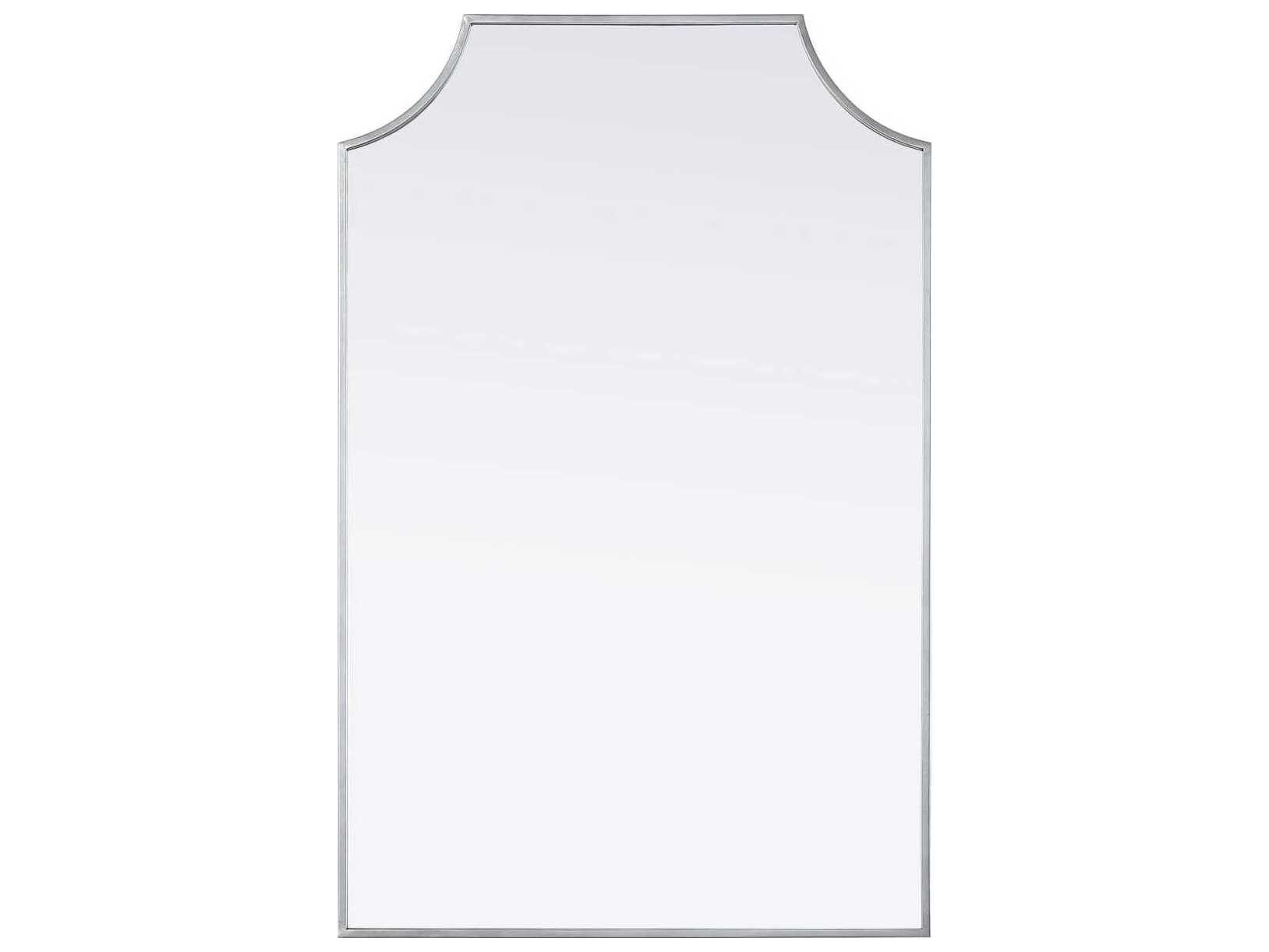 Elegant Lighting Everleigh Silver Notched Wall Mirror