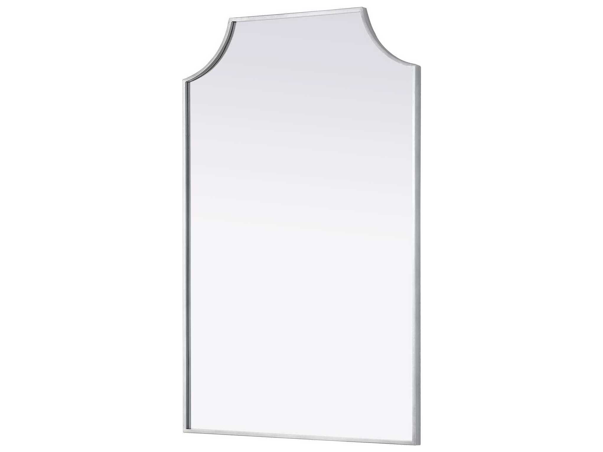 Elegant Lighting Everleigh Silver Notched Wall Mirror