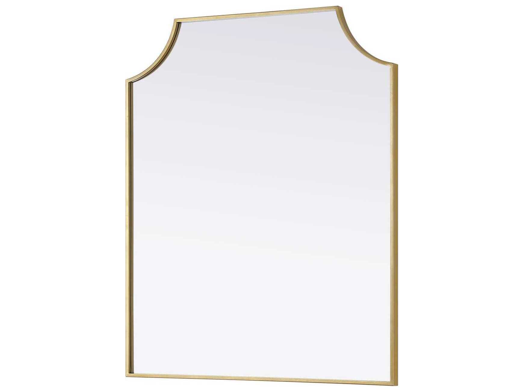 Elegant Lighting Everleigh Brass Notched Wall Mirror