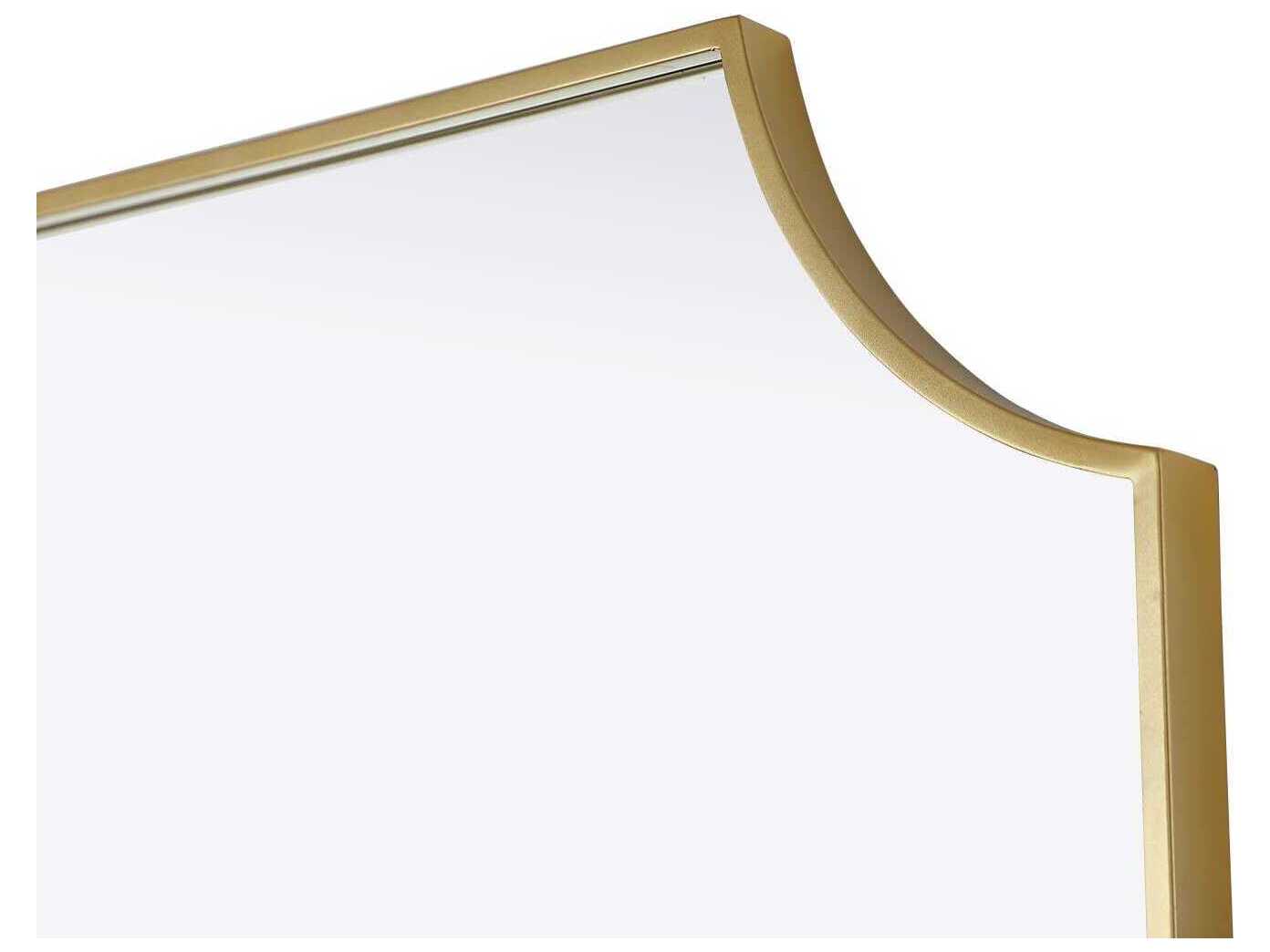 Elegant Lighting Everleigh Brass Notched Wall Mirror