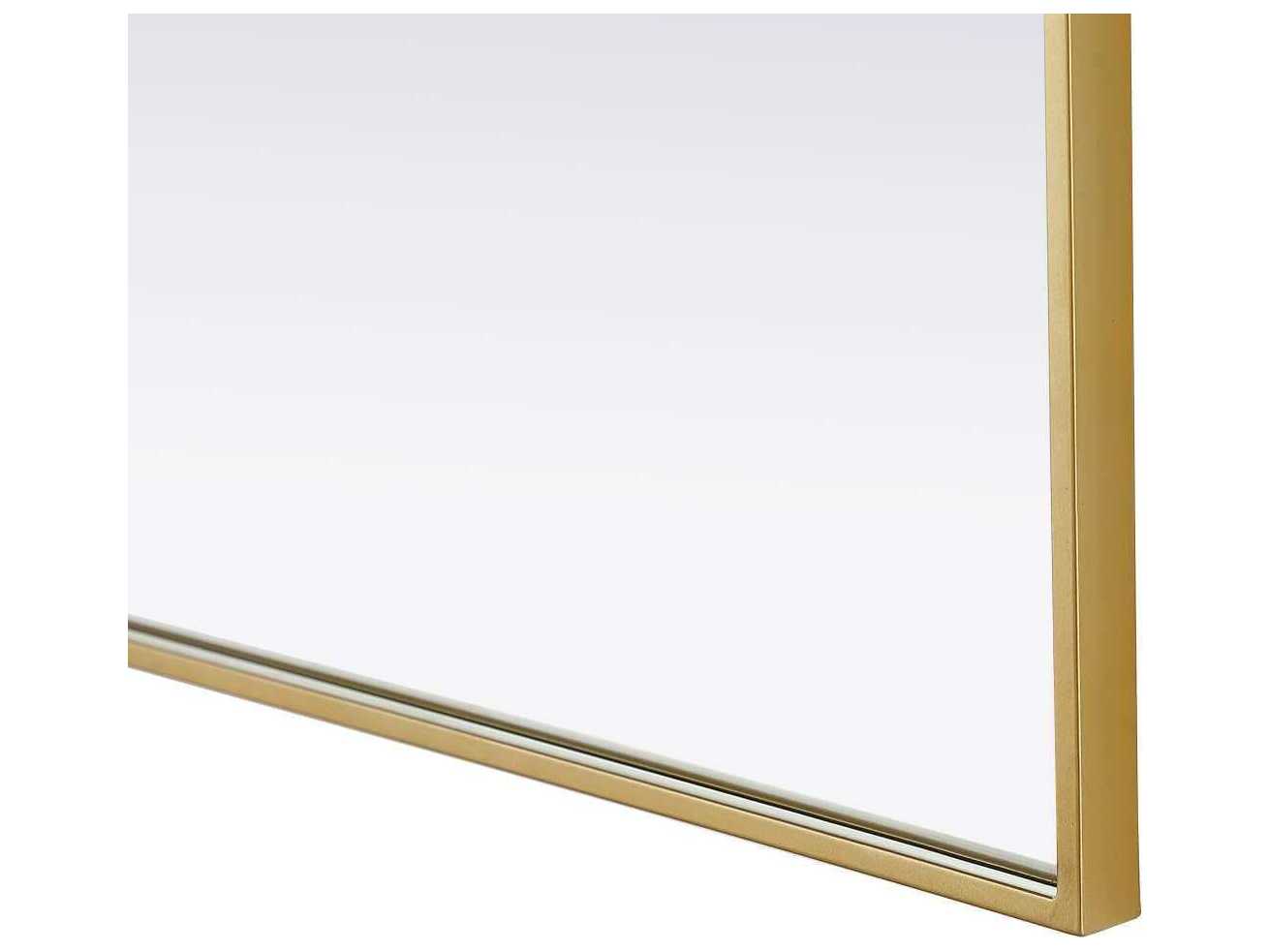 Elegant Lighting Everleigh Brass Notched Wall Mirror