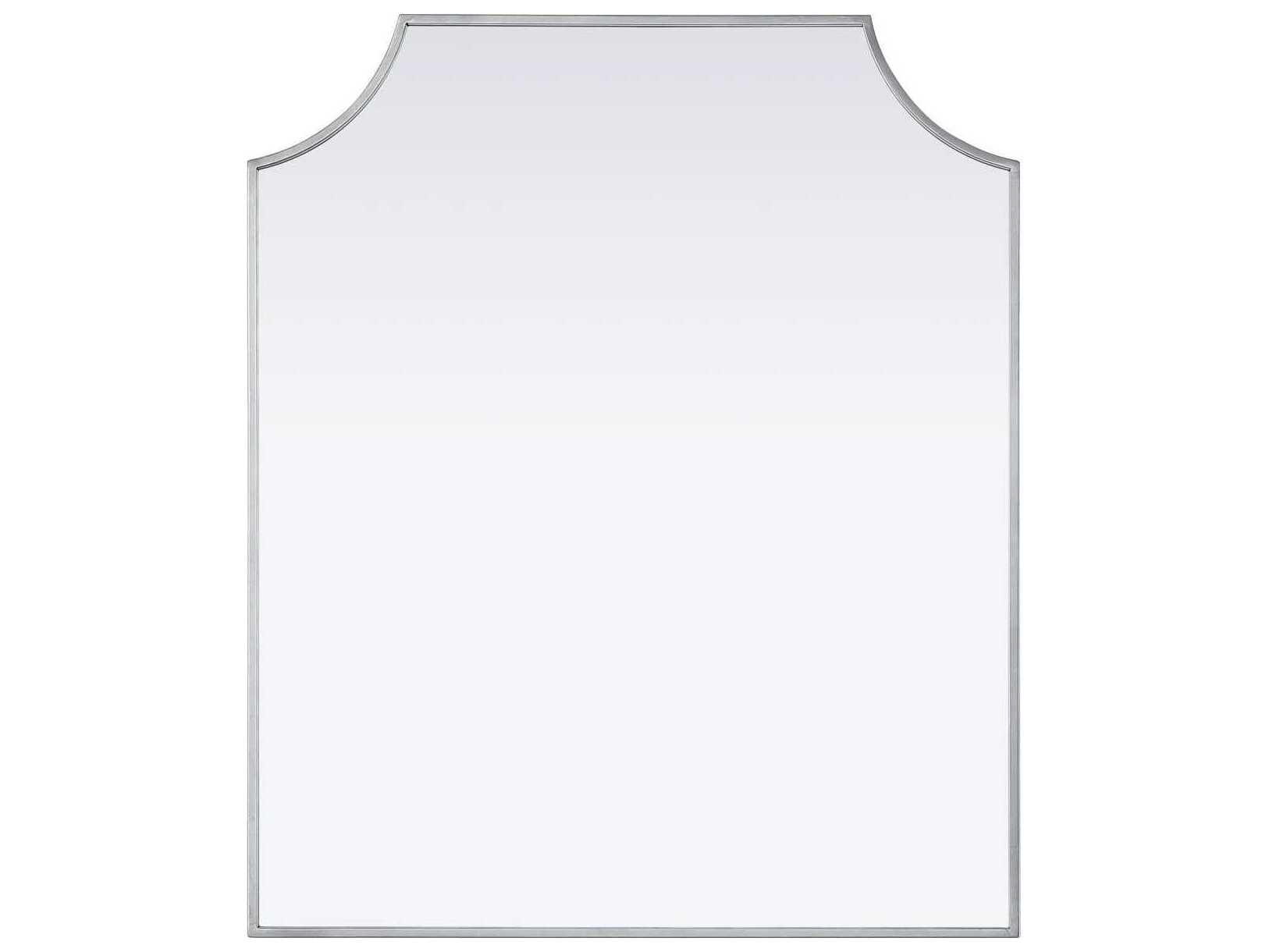 Elegant Lighting Everleigh Silver Notched Wall Mirror