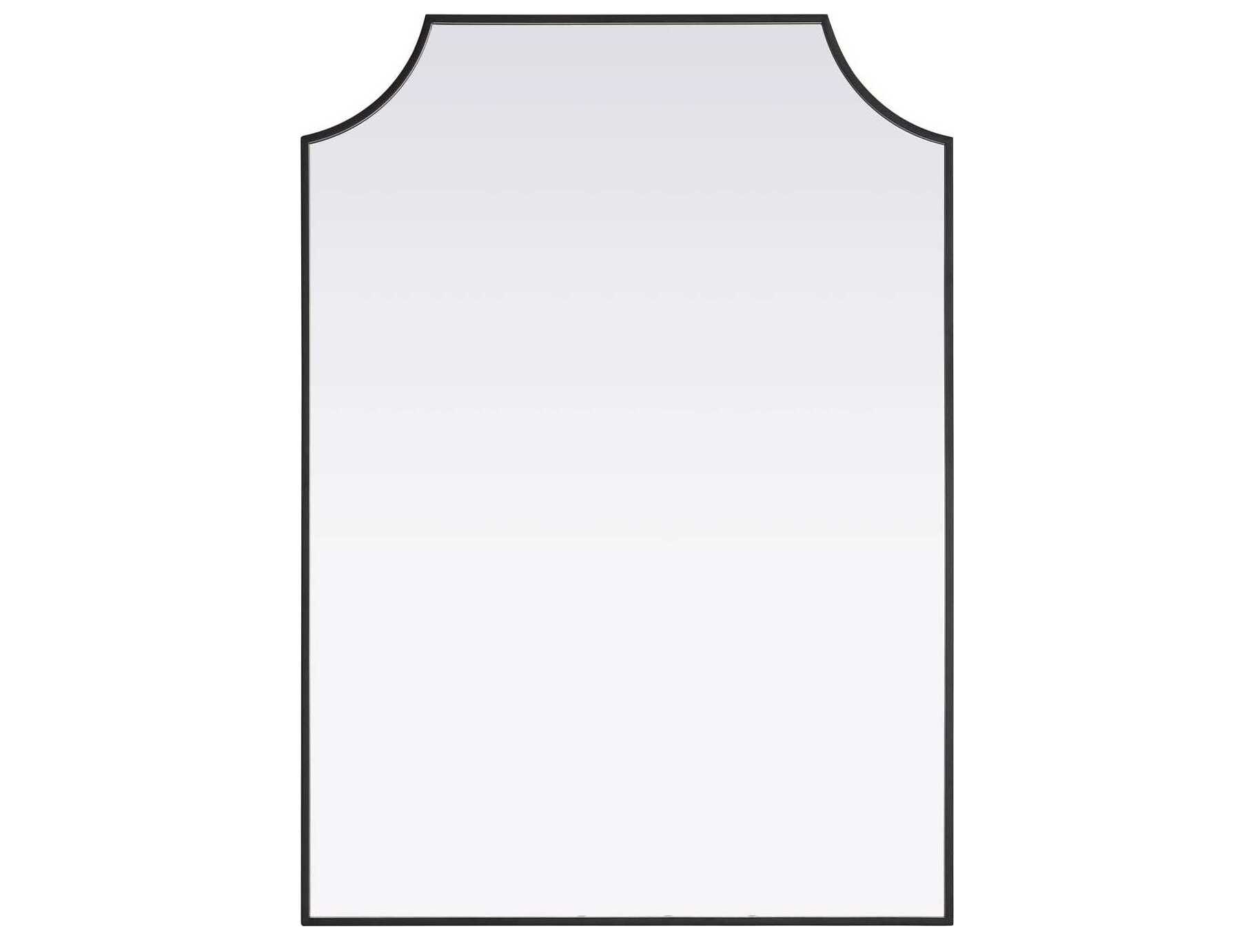 Elegant Lighting Everleigh Black Notched Wall Mirror