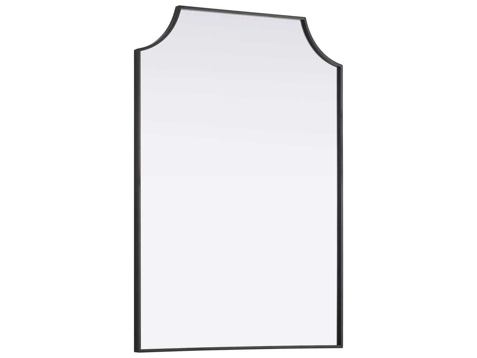 Elegant Lighting Everleigh Black Notched Wall Mirror