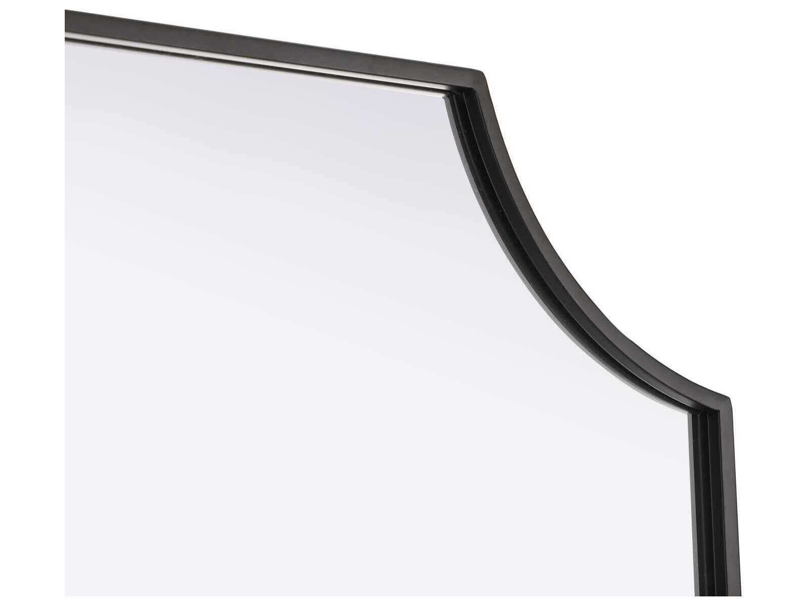 Elegant Lighting Everleigh Black Notched Wall Mirror