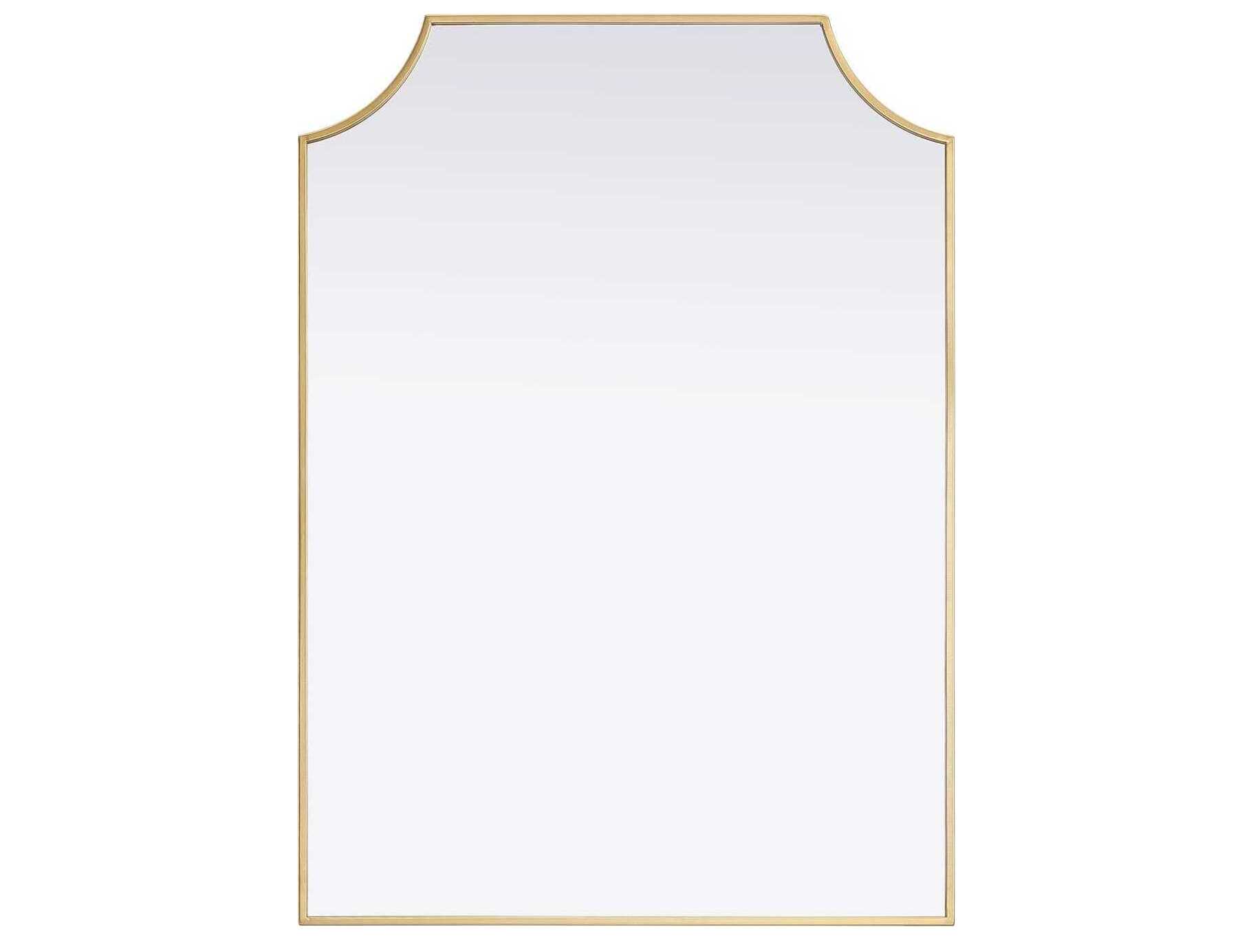 Elegant Lighting Everleigh Brass Notched Wall Mirror