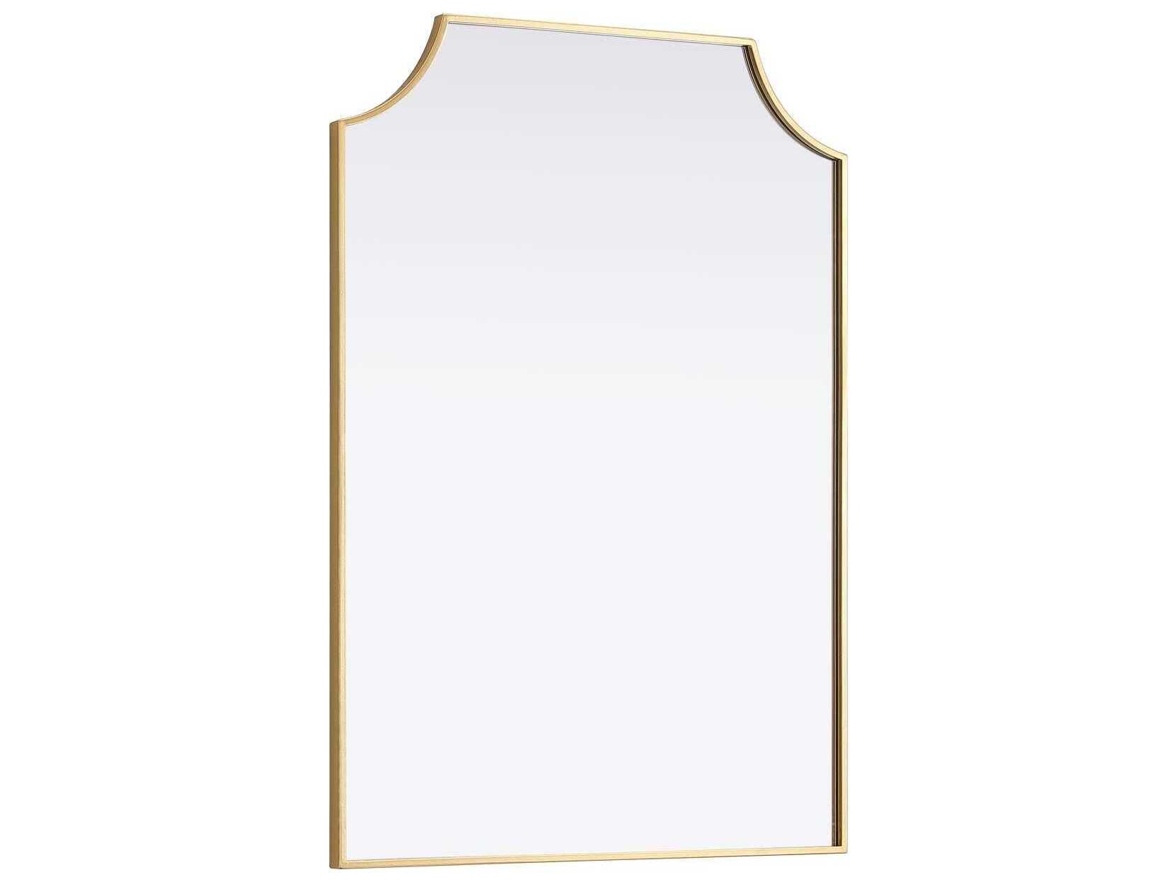 Elegant Lighting Everleigh Brass Notched Wall Mirror
