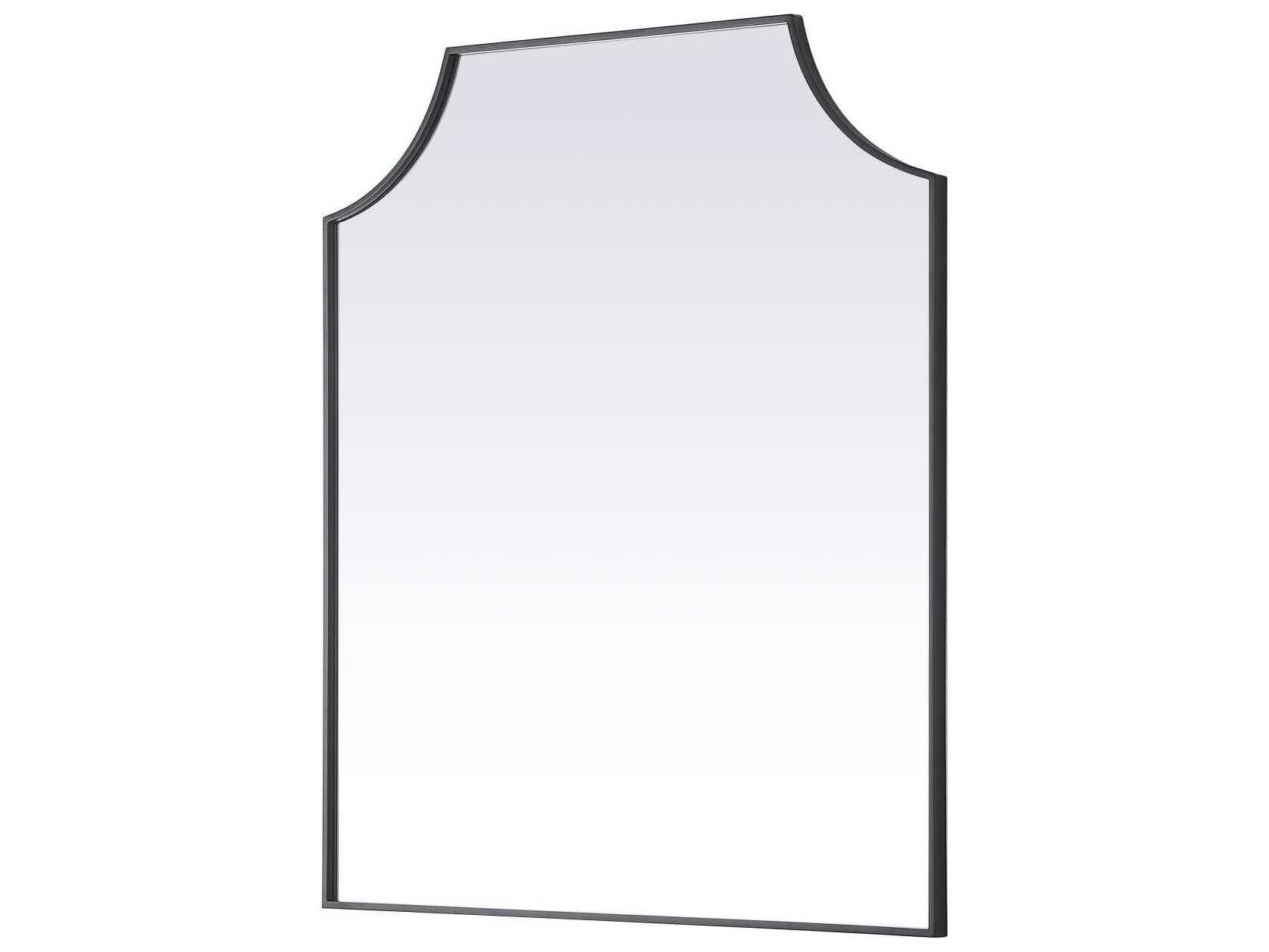 Elegant Lighting Everleigh Black Notched Wall Mirror