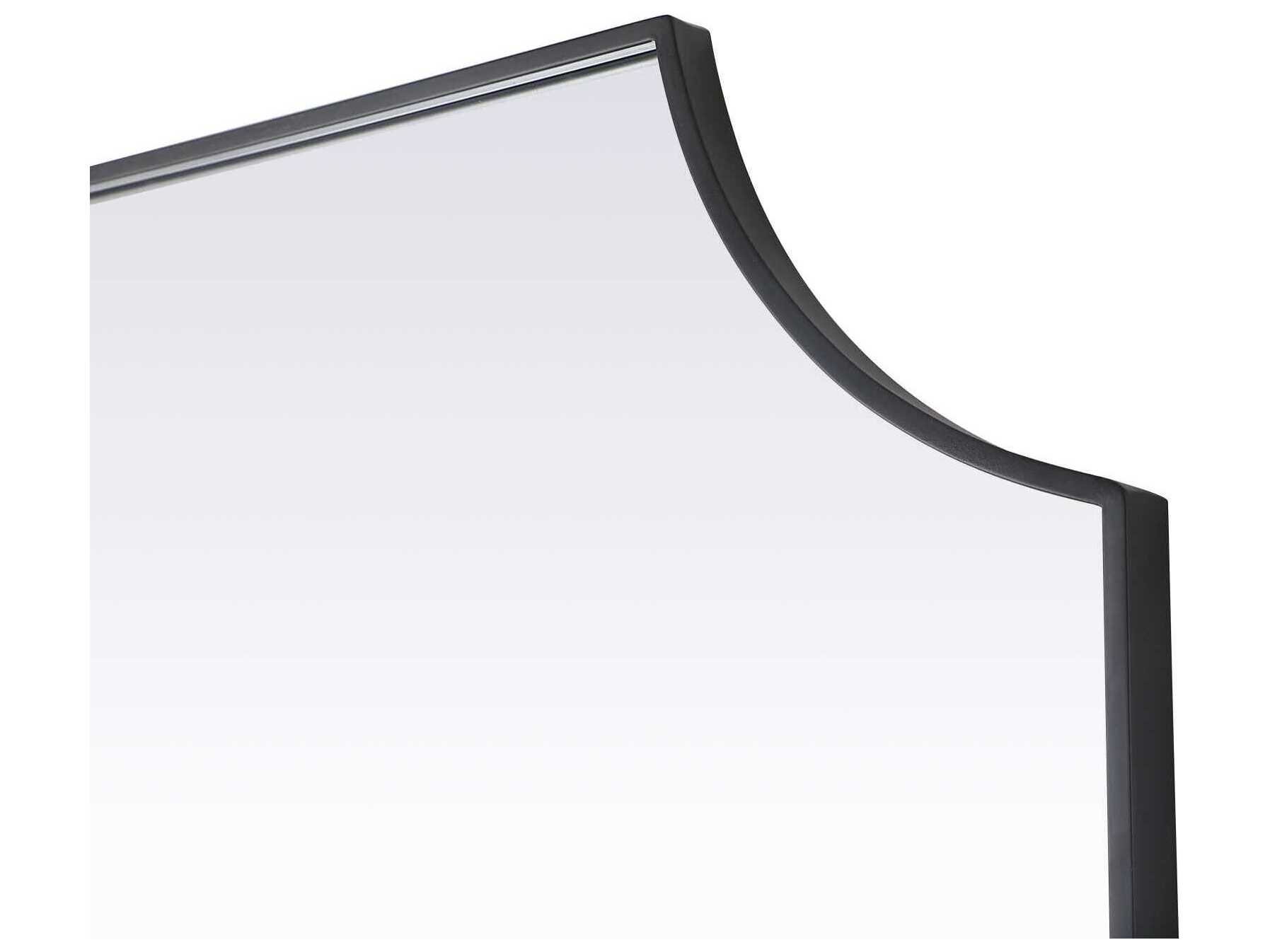 Elegant Lighting Everleigh Black Notched Wall Mirror