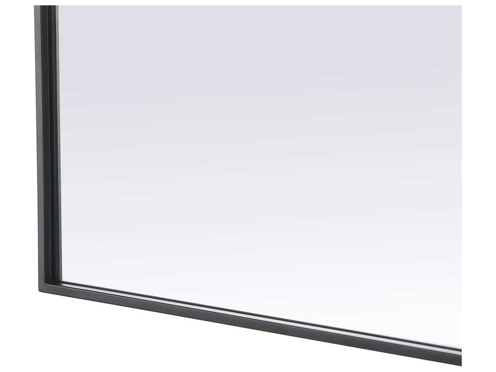 Elegant Lighting Everleigh Black Notched Wall Mirror