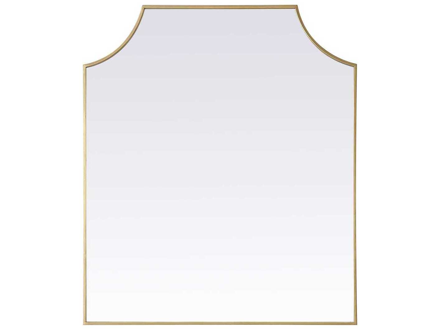 Elegant Lighting Everleigh Brass Notched Wall Mirror