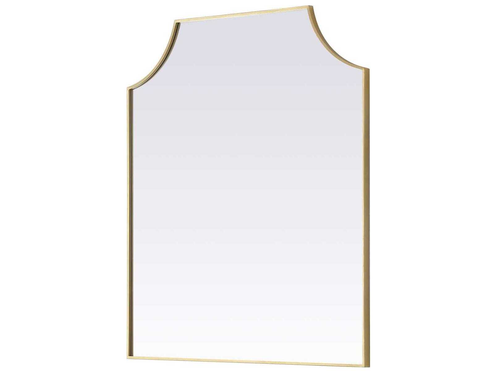 Elegant Lighting Everleigh Brass Notched Wall Mirror