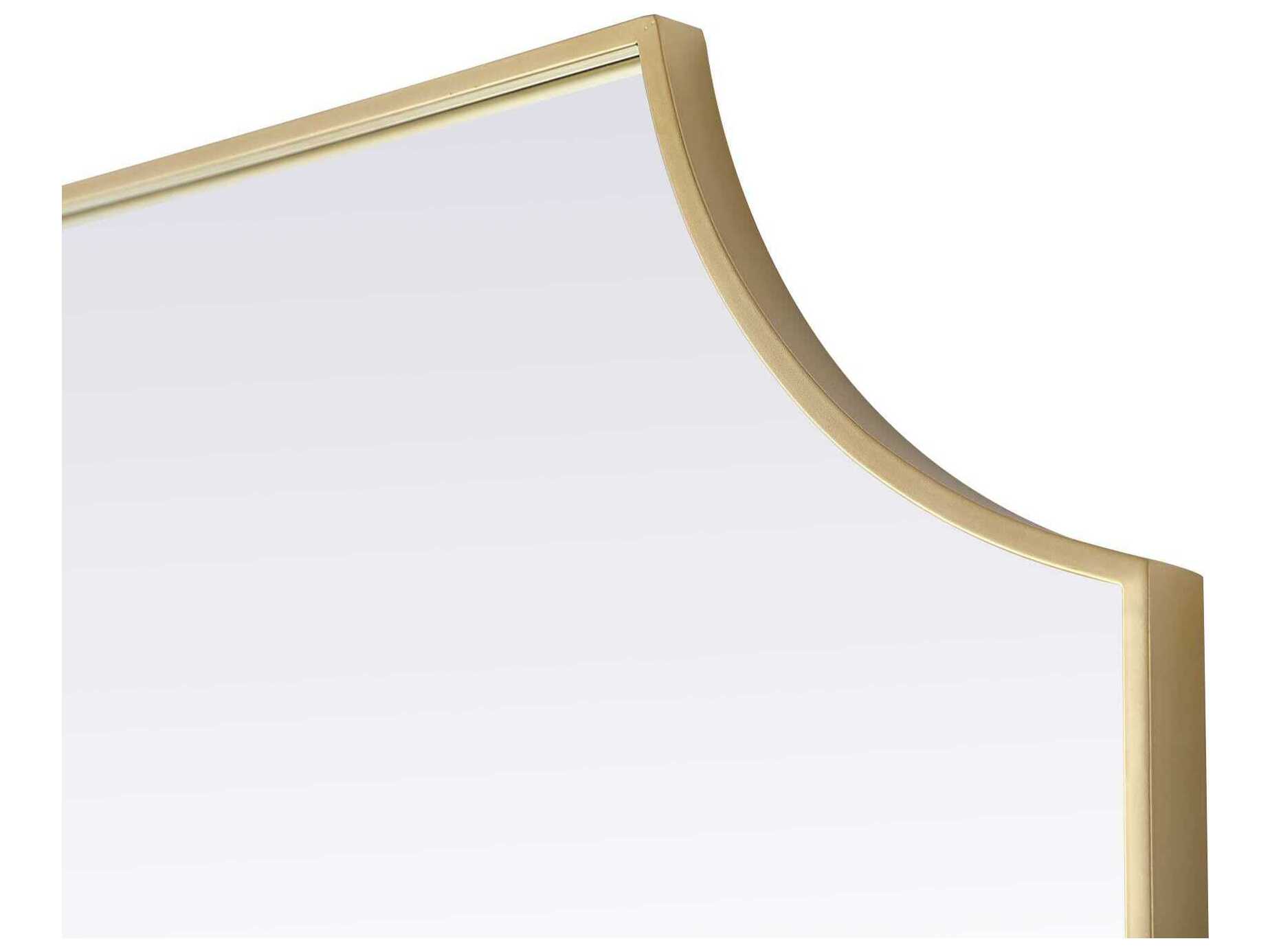 Elegant Lighting Everleigh Brass Notched Wall Mirror