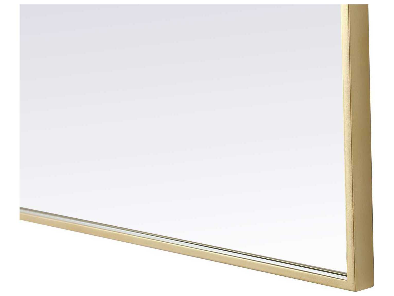 Elegant Lighting Everleigh Brass Notched Wall Mirror