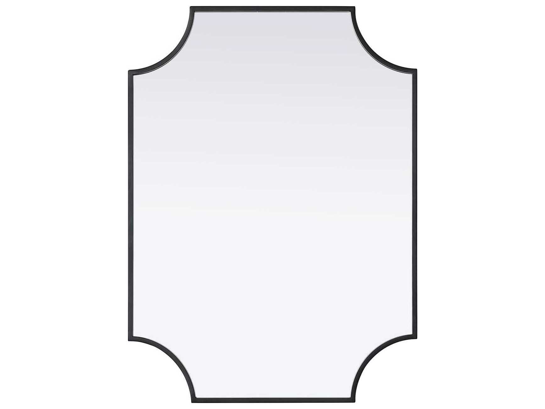 Elegant Lighting Everleigh Black Notched Wall Mirror